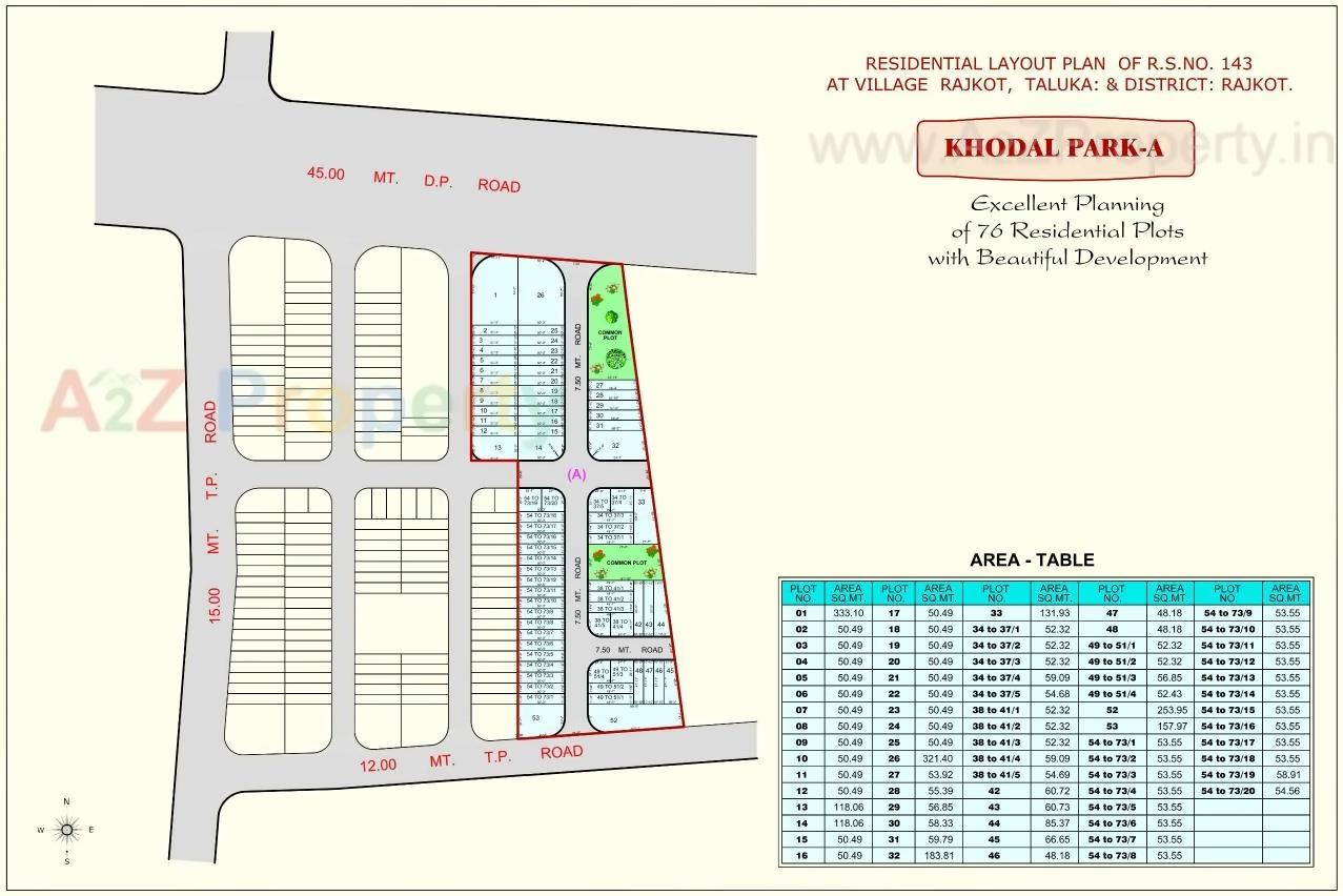 Layout of real estate project Khodal Park located at Rajkot, Rajkot, Gujarat
