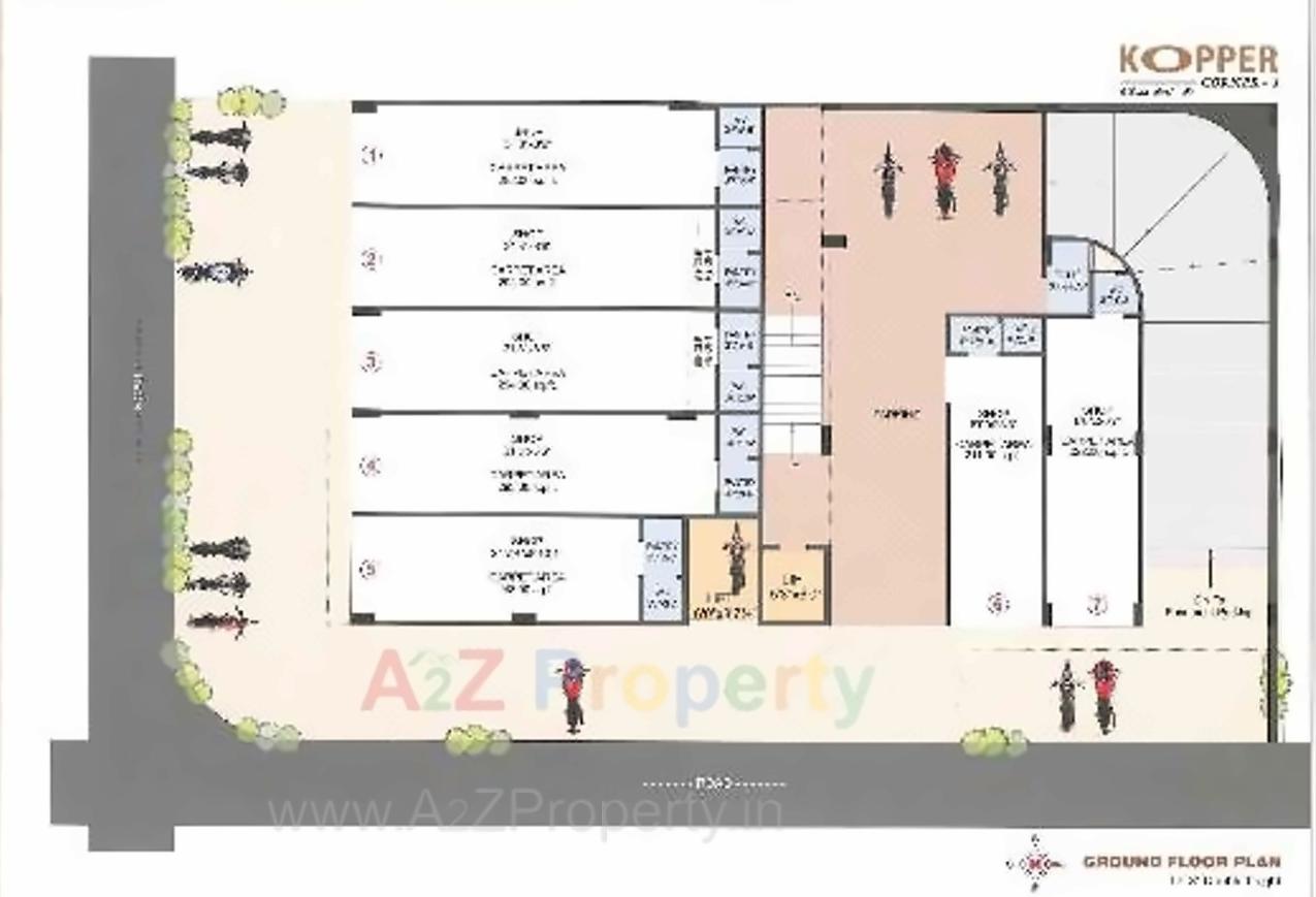 Layout of real estate project Kopper Corner located at Hapa, Rajkot, Gujarat