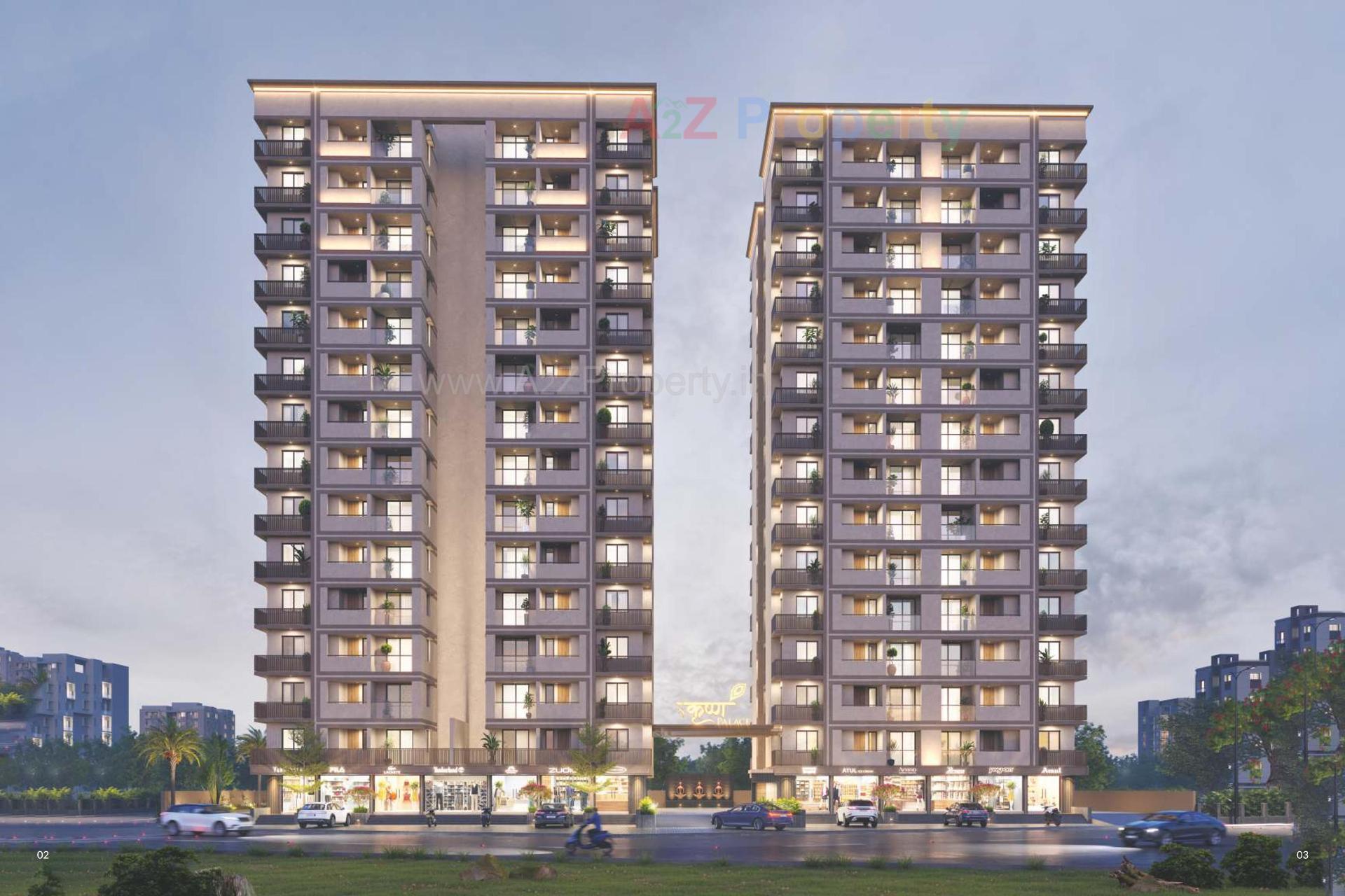 3D Elevation of real estate project Krishna Palace located at Kangshiyali, Rajkot, Gujarat