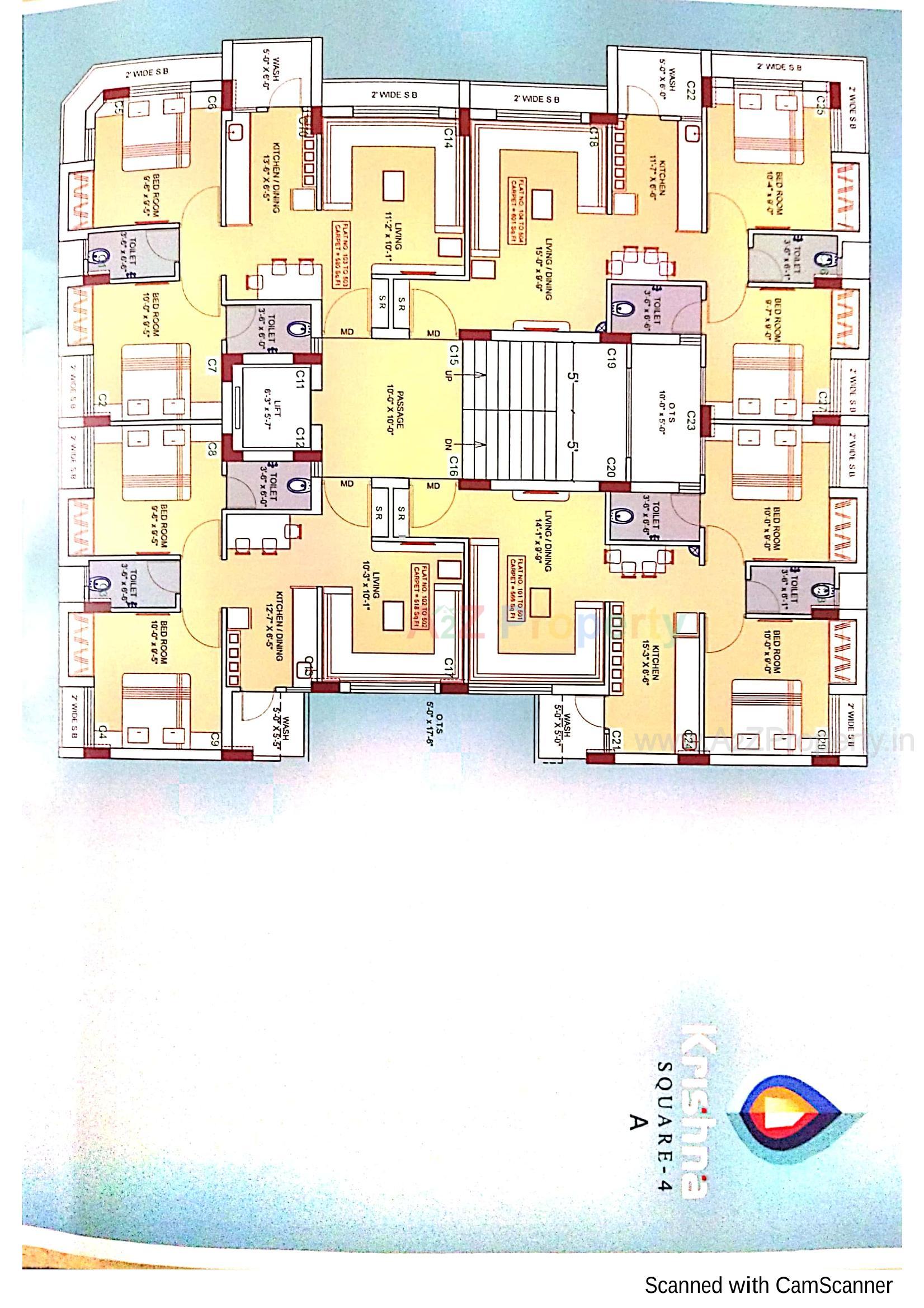 Layout of real estate project Krishna Square located at Mavdi, Rajkot, Gujarat
