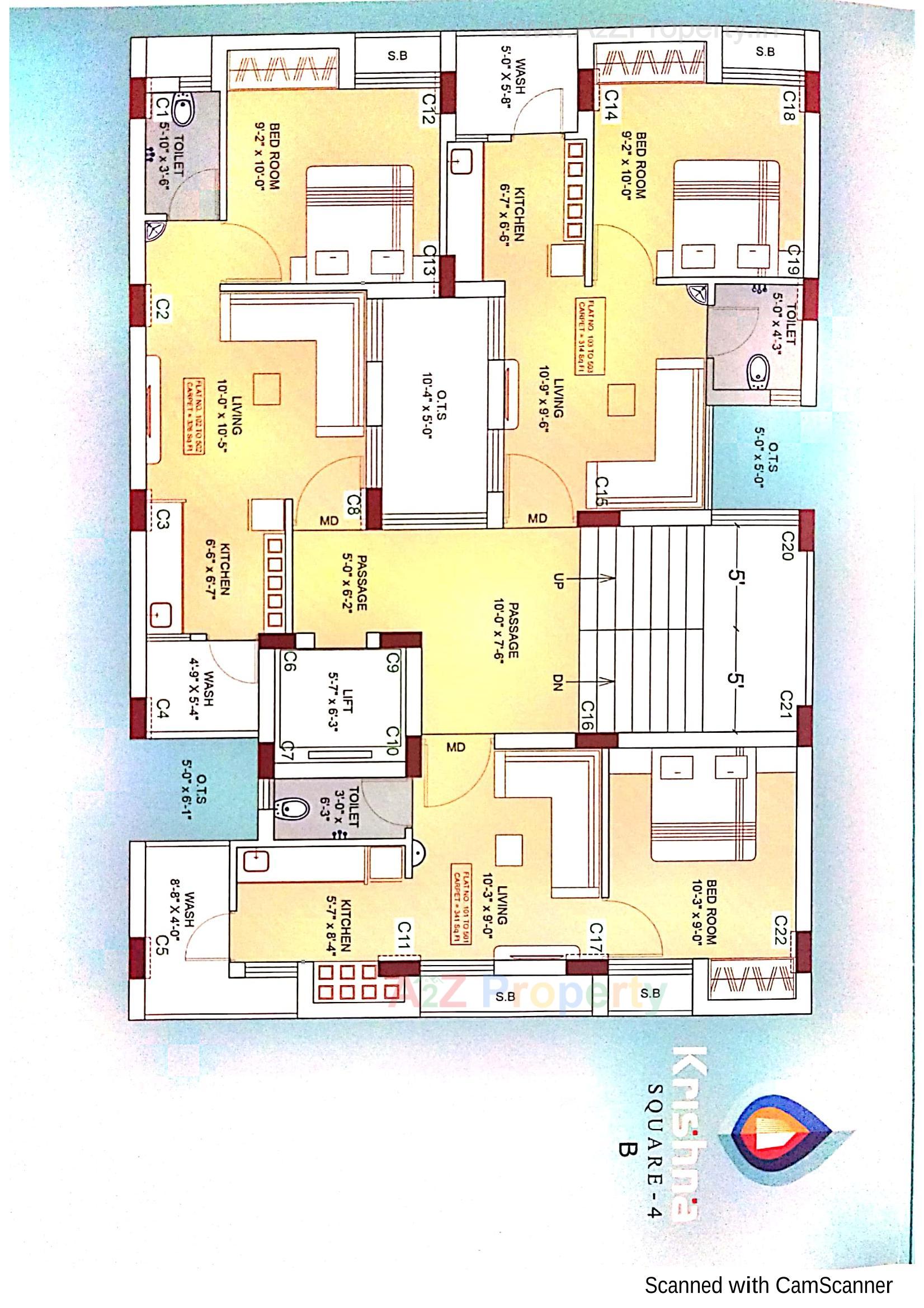 Layout of real estate project Krishna Square located at Mavdi, Rajkot, Gujarat