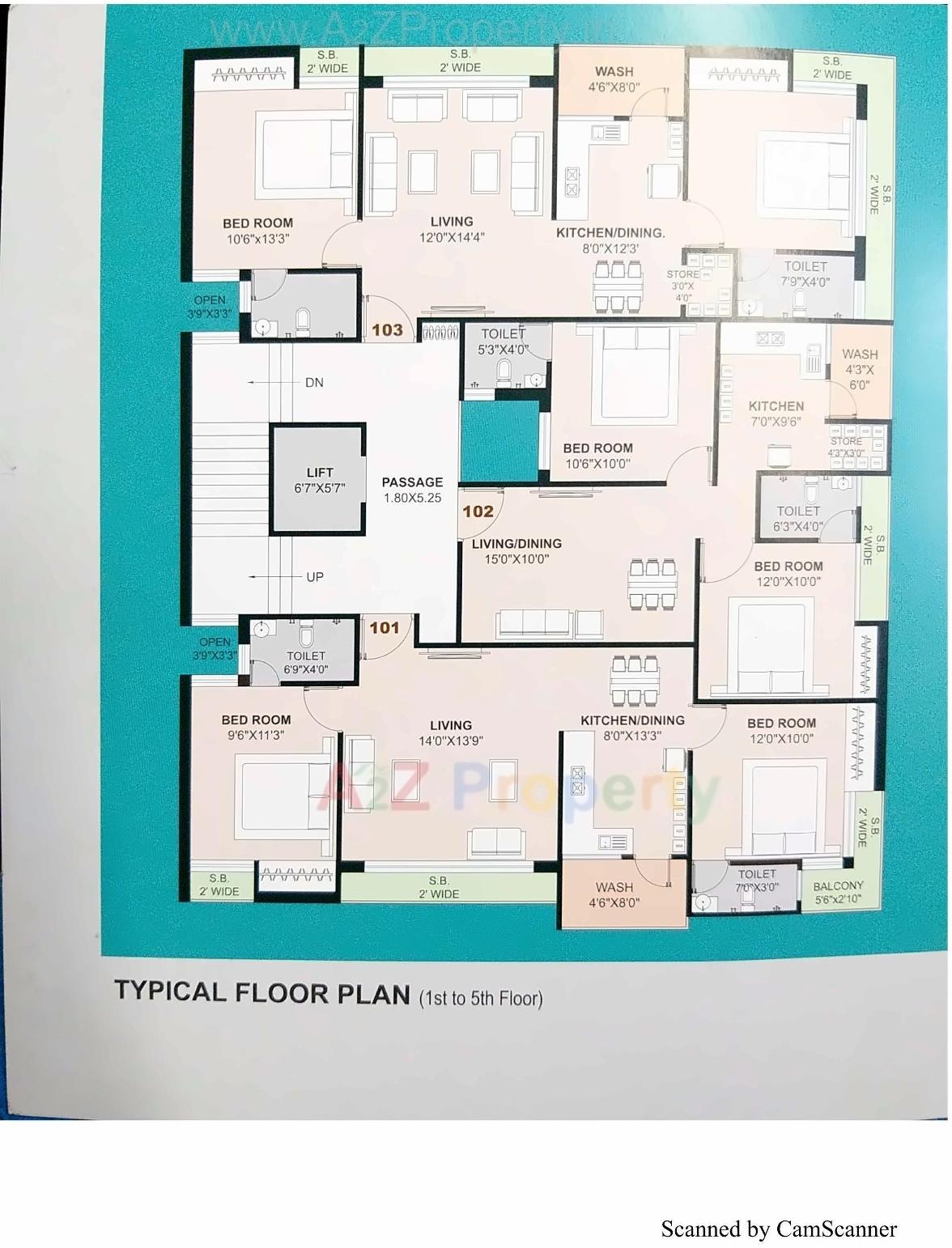 Layout of real estate project Krushnashray Apartment located at Nanamava, Rajkot, Gujarat