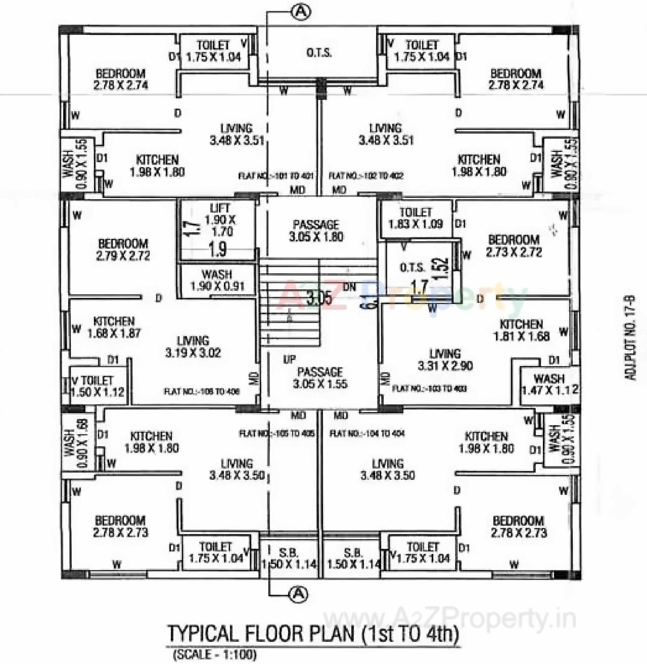 Layout of real estate project Madhav Apartment located at Rajkot, Rajkot, Gujarat