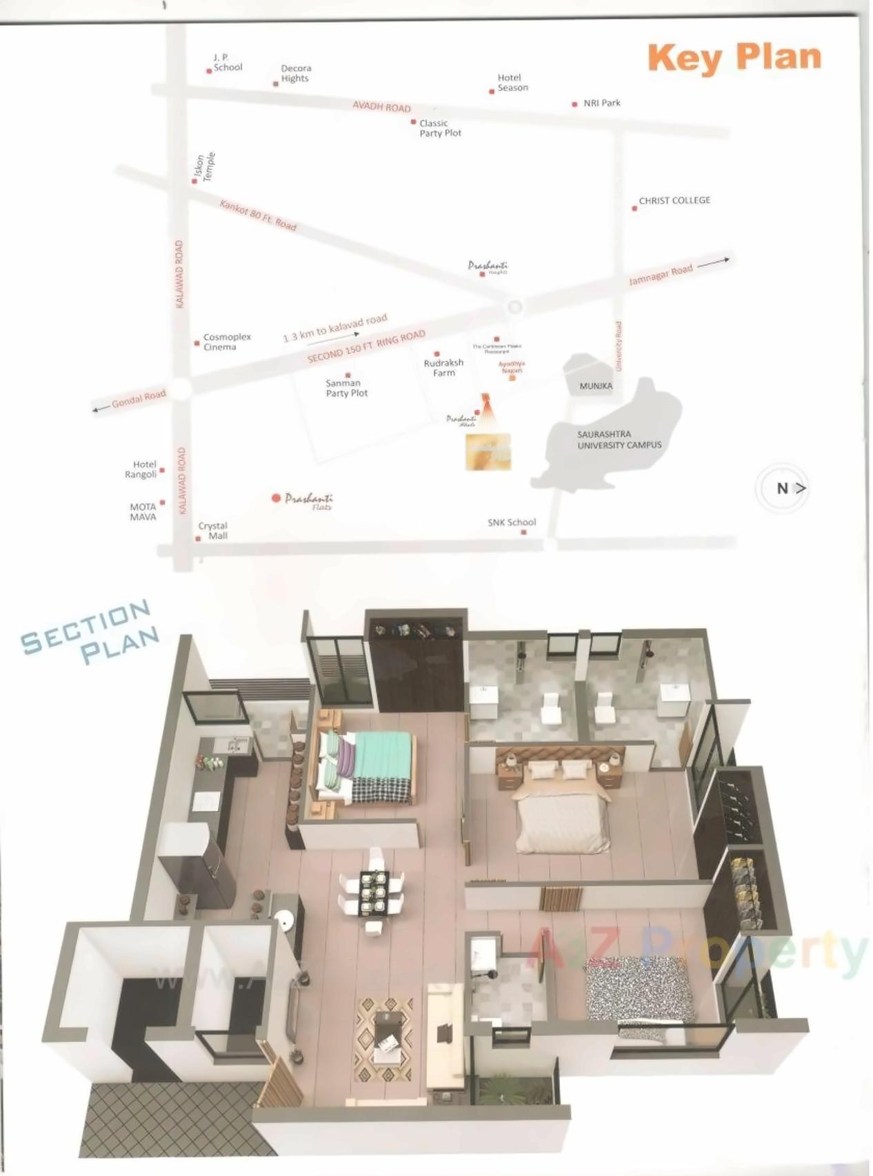 Layout of real estate project Madhukunj Flats located at Munjka, Rajkot, Gujarat