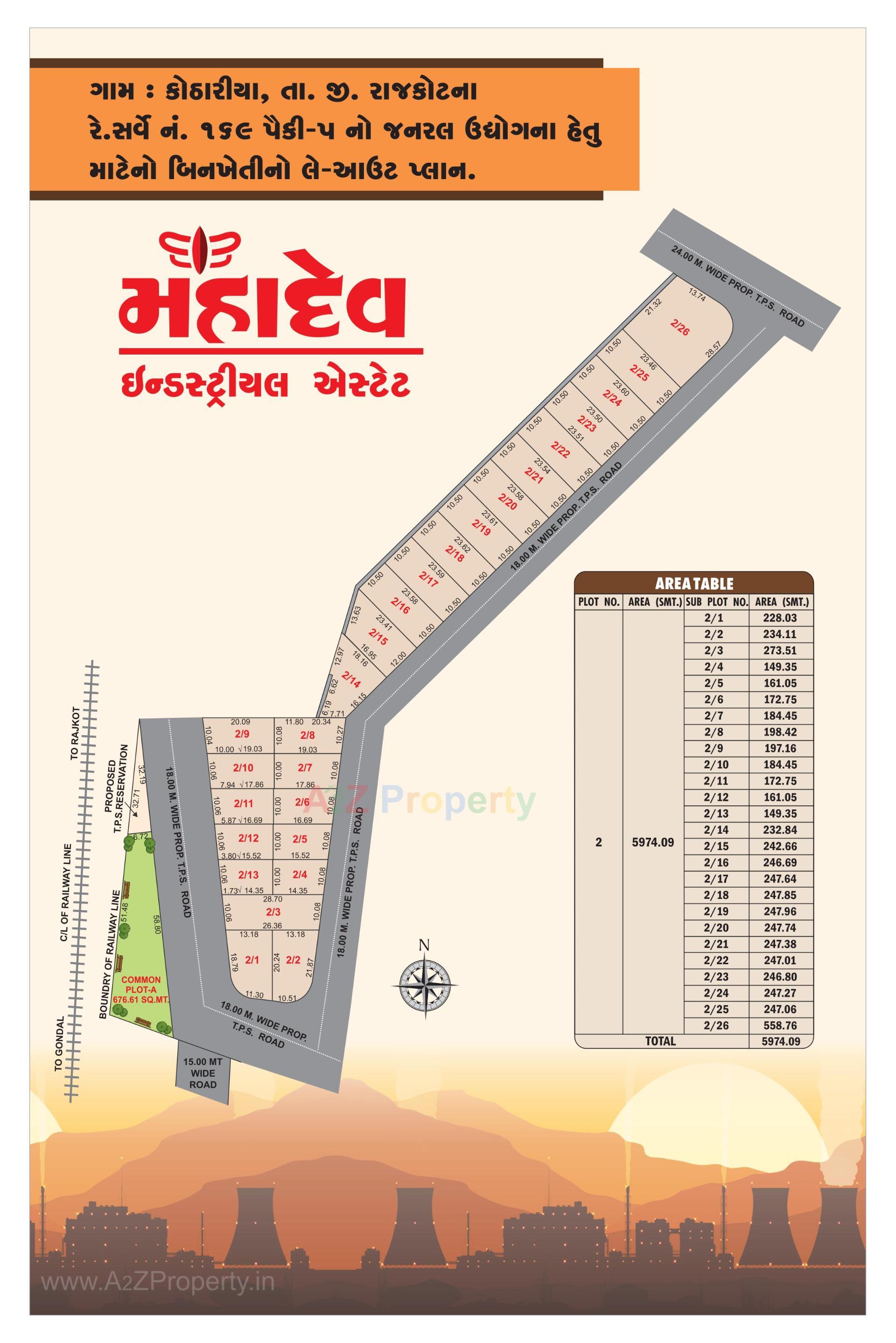 Layout of real estate project Mahadev Industrial Estate located at Kothariya, Rajkot, Gujarat