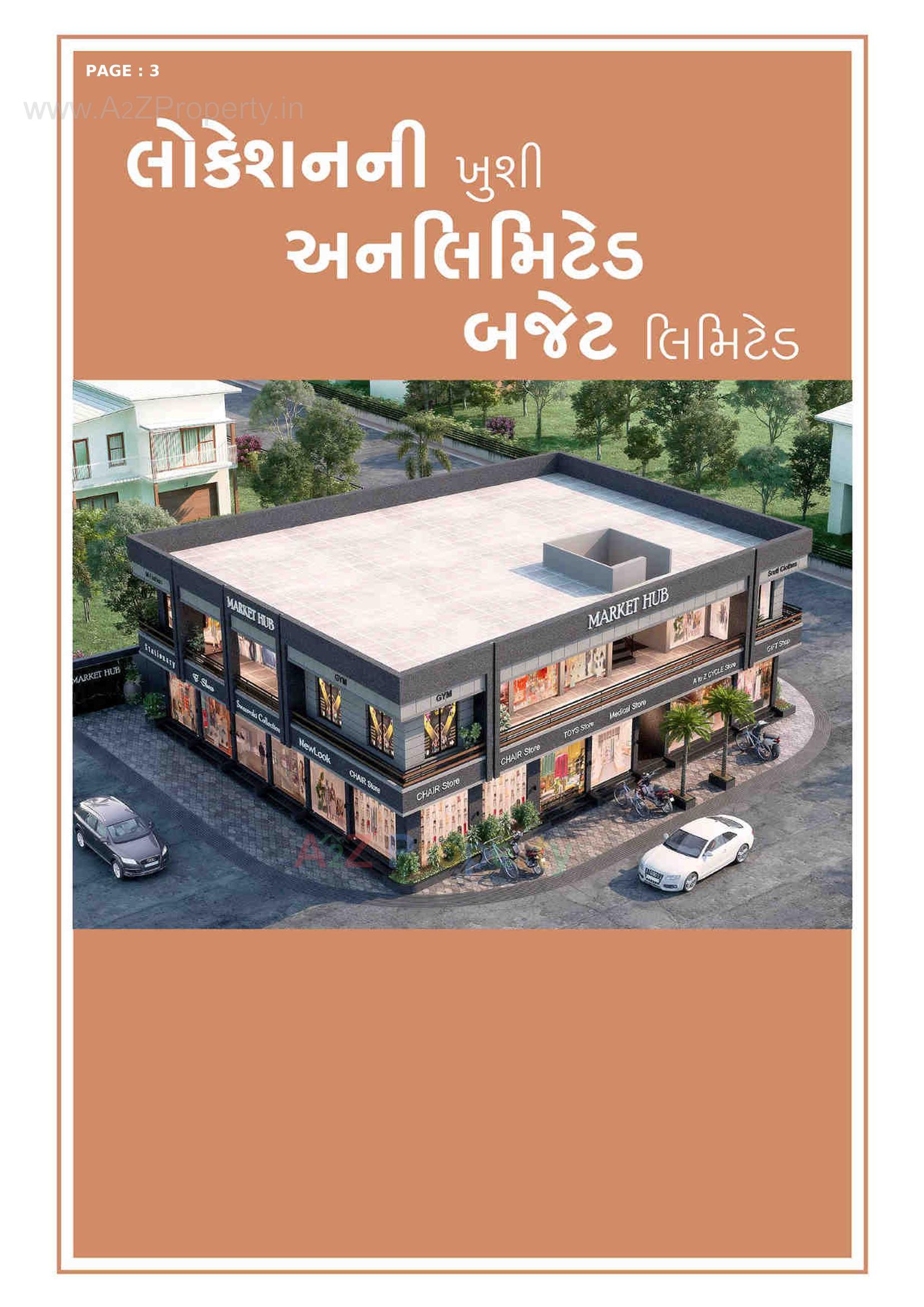 3D Elevation of real estate project Market Hub located at Rajkot, Rajkot, Gujarat