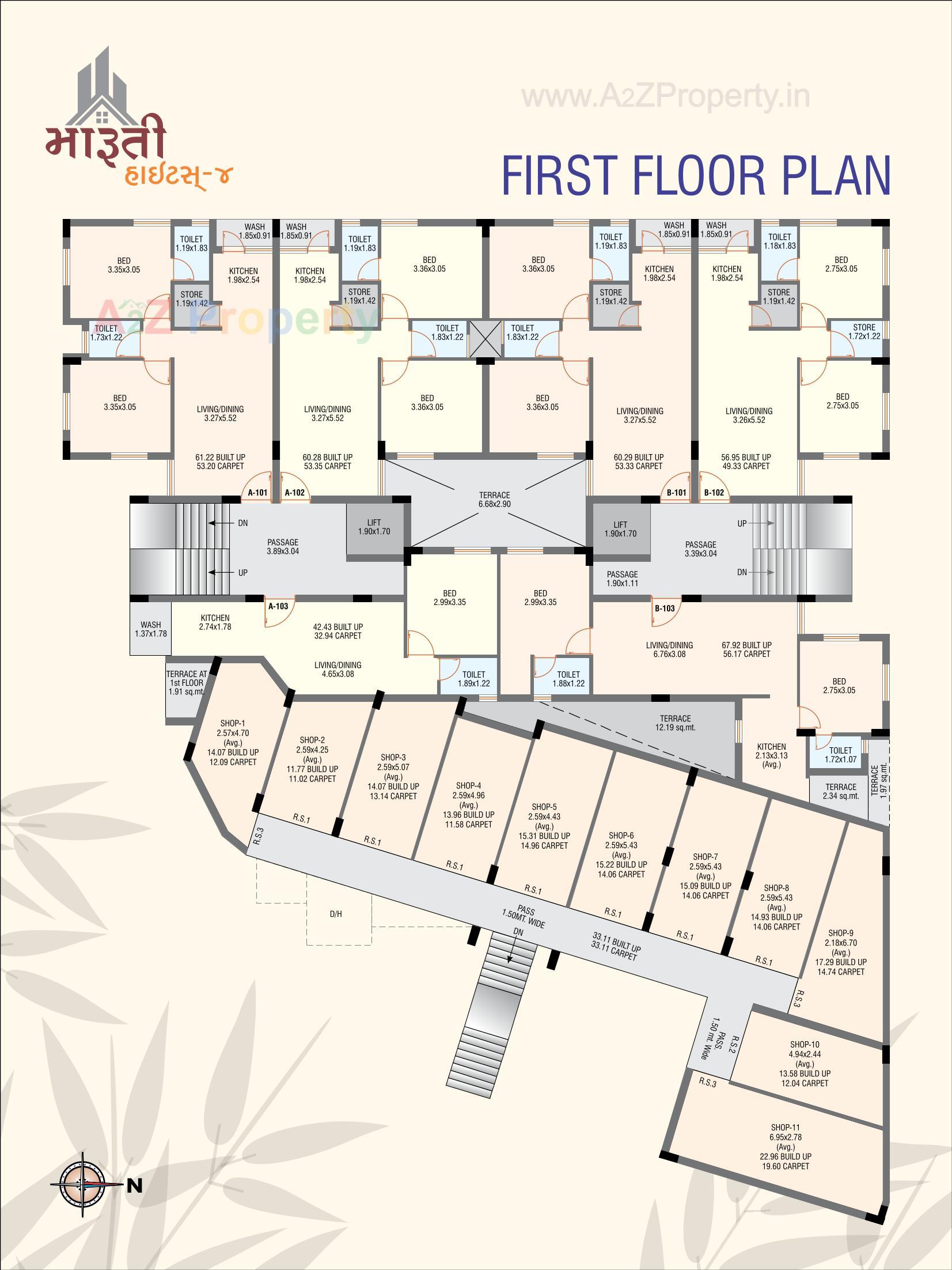 Layout of real estate project Maruti Heights located at Kothariya, Rajkot, Gujarat