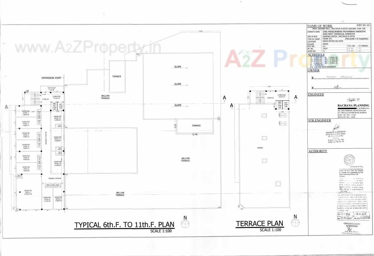 Layout of real estate project Marvel Plus located at Mavdi, Rajkot, Gujarat