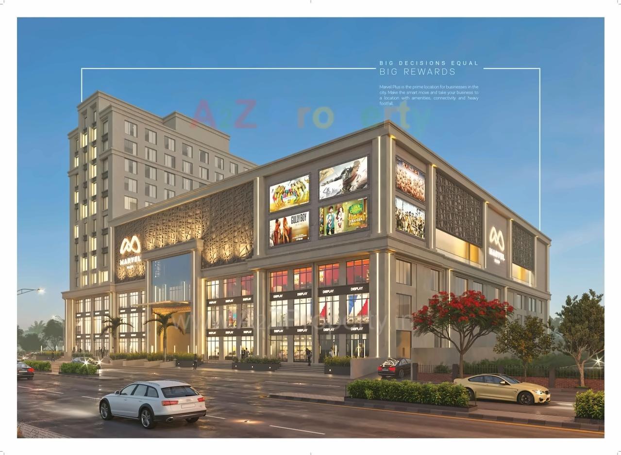 3D Elevation of real estate project Marvel Plus located at Mavdi, Rajkot, Gujarat