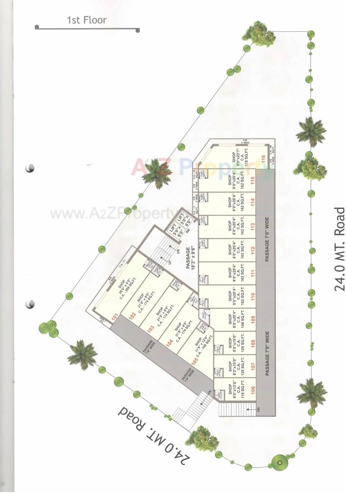 Layout of real estate project Mavdi Plaza located at Mavdi, Rajkot, Gujarat