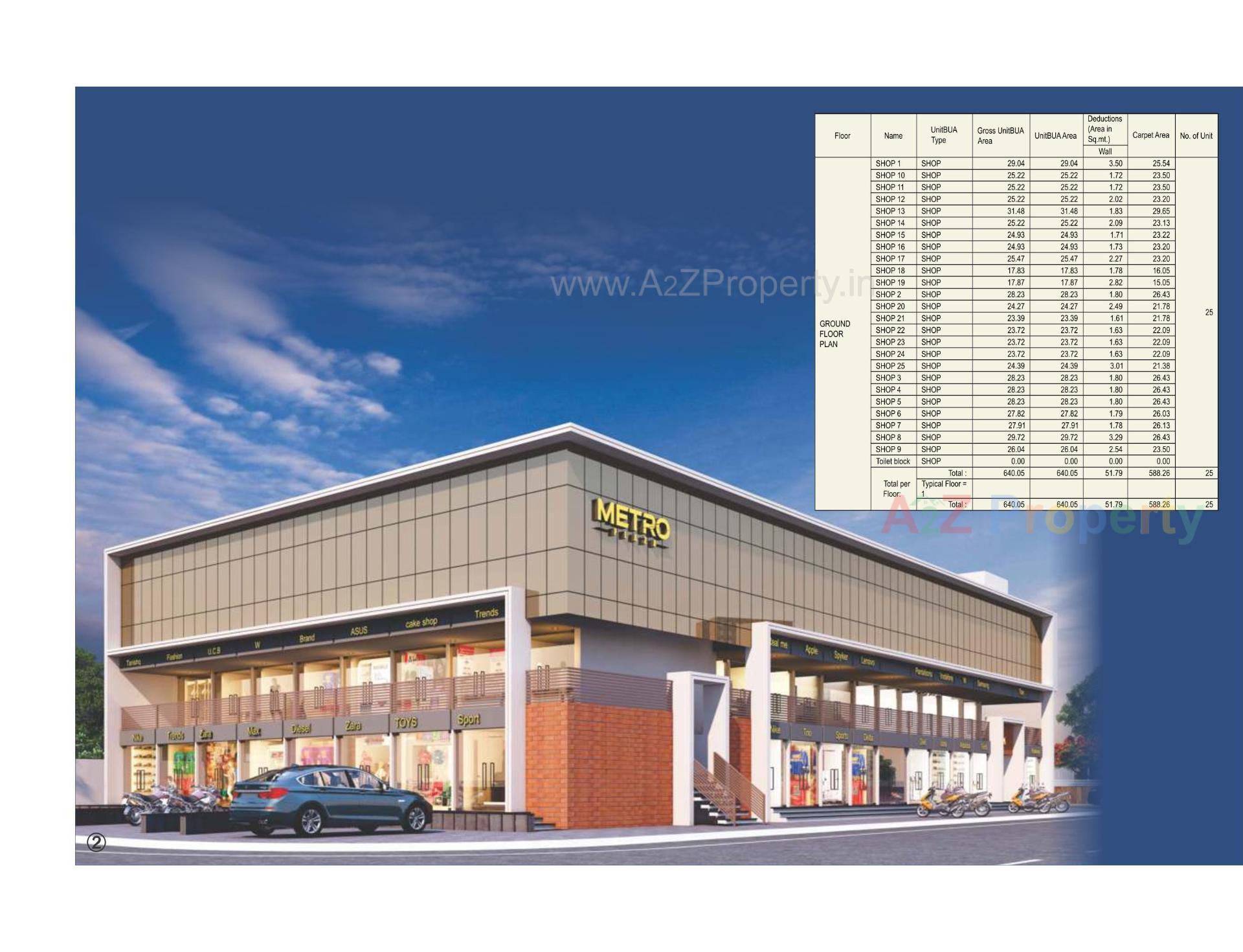 3D Elevation of real estate project Metro Plaza located at Shapar, Rajkot, Gujarat