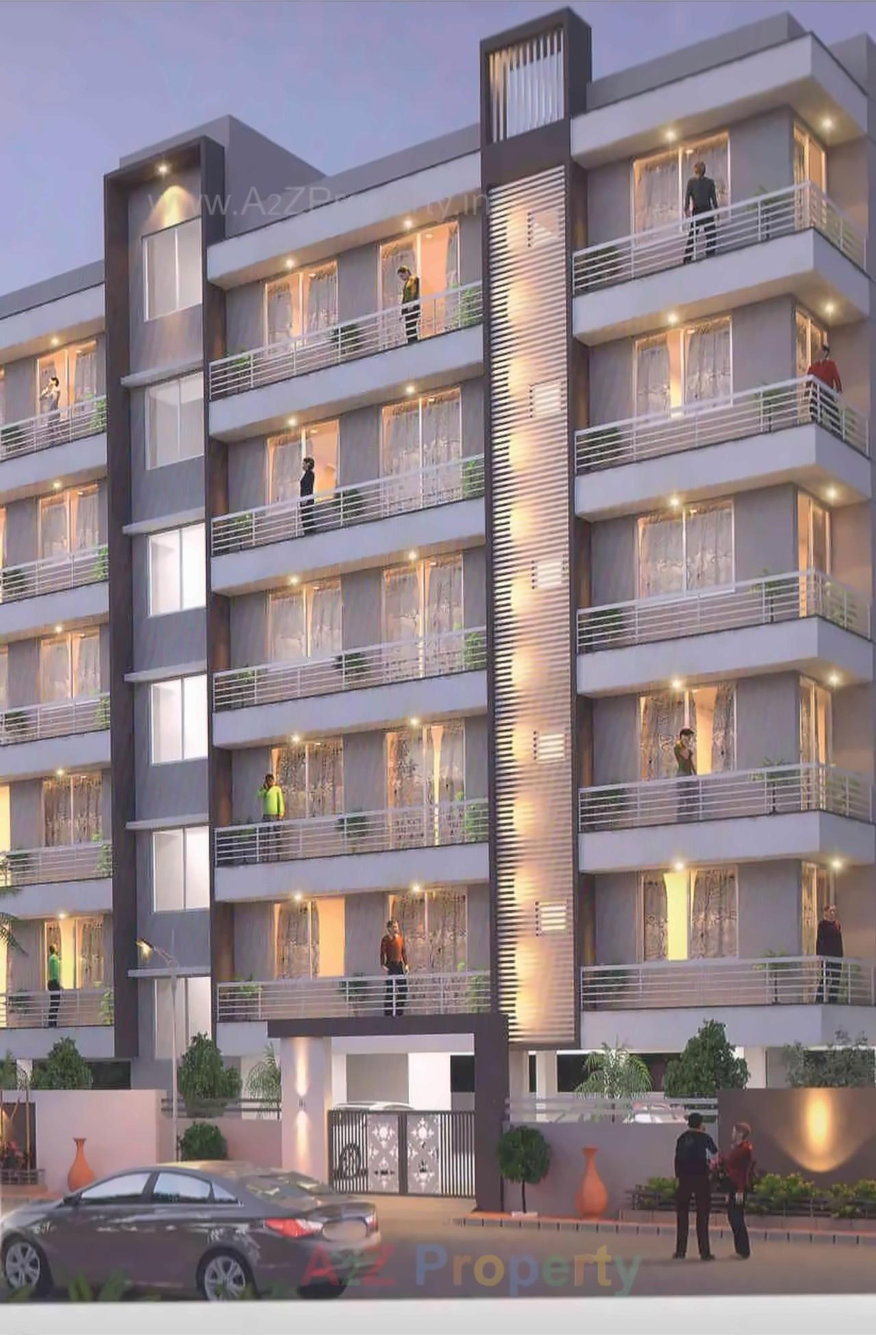 3D Elevation of real estate project Moondelight located at Madhapar, Rajkot, Gujarat