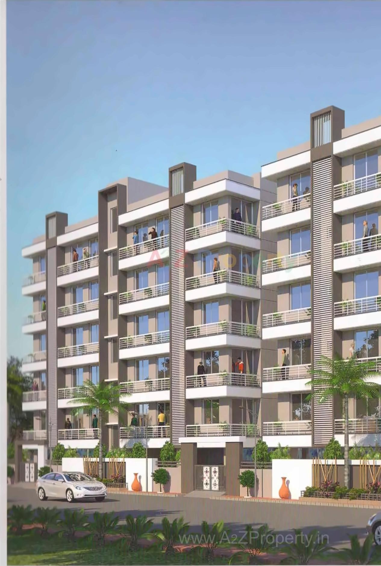 3D Elevation of real estate project Moondelight located at Madhapar, Rajkot, Gujarat