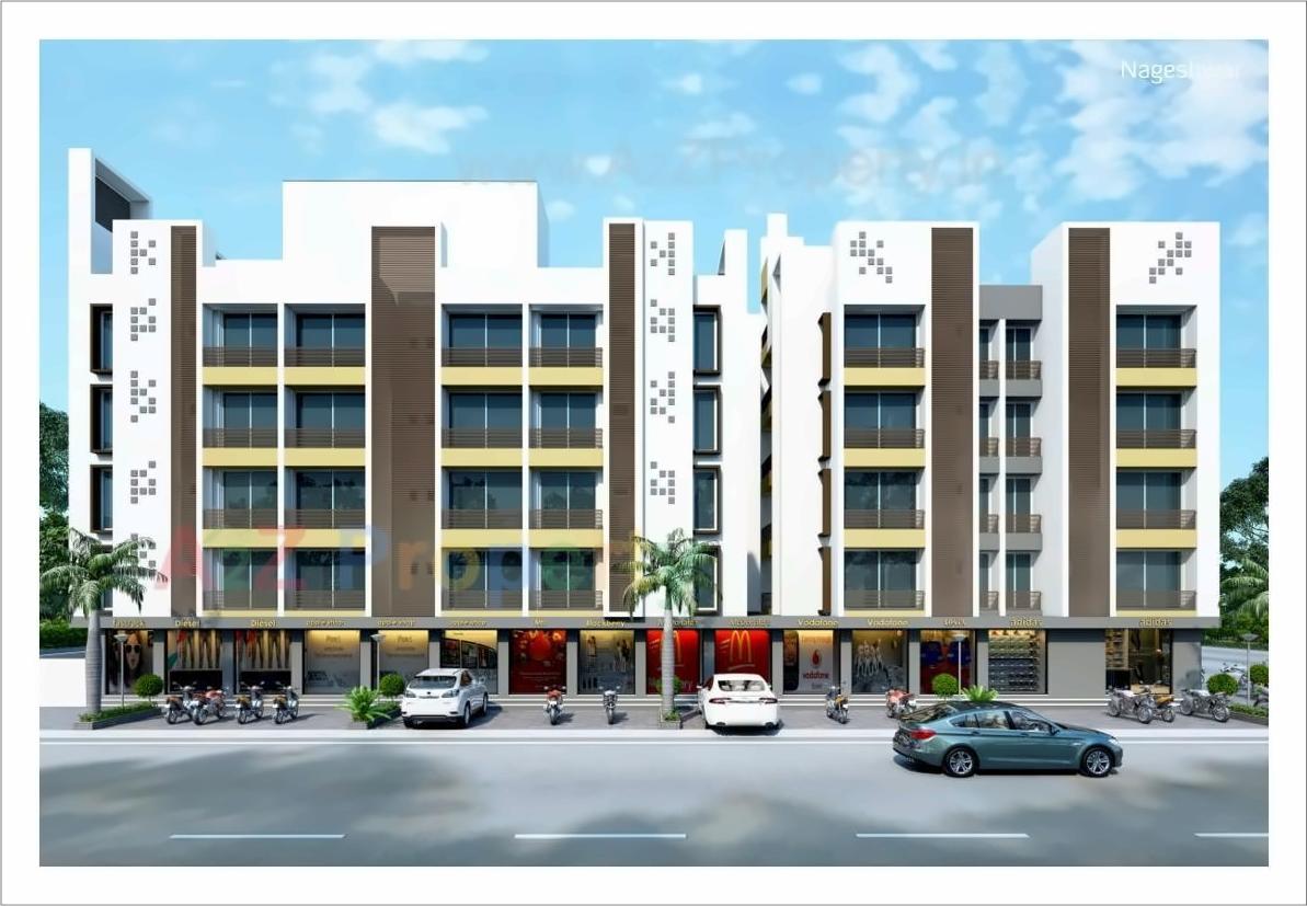 3D Elevation of real estate project Nageshwar Apartment located at Ghanteshwar, Rajkot, Gujarat
