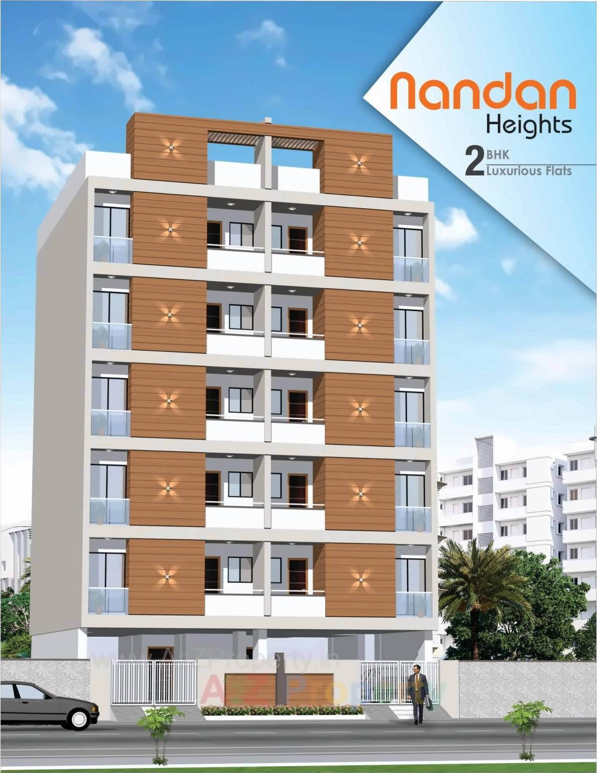 3D Elevation of real estate project Nandan Heights located at Mavdi, Rajkot, Gujarat
