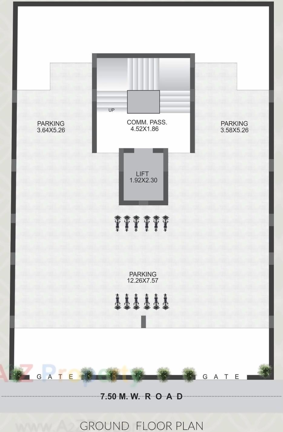 Layout of real estate project Nandan Heights located at Mavdi, Rajkot, Gujarat