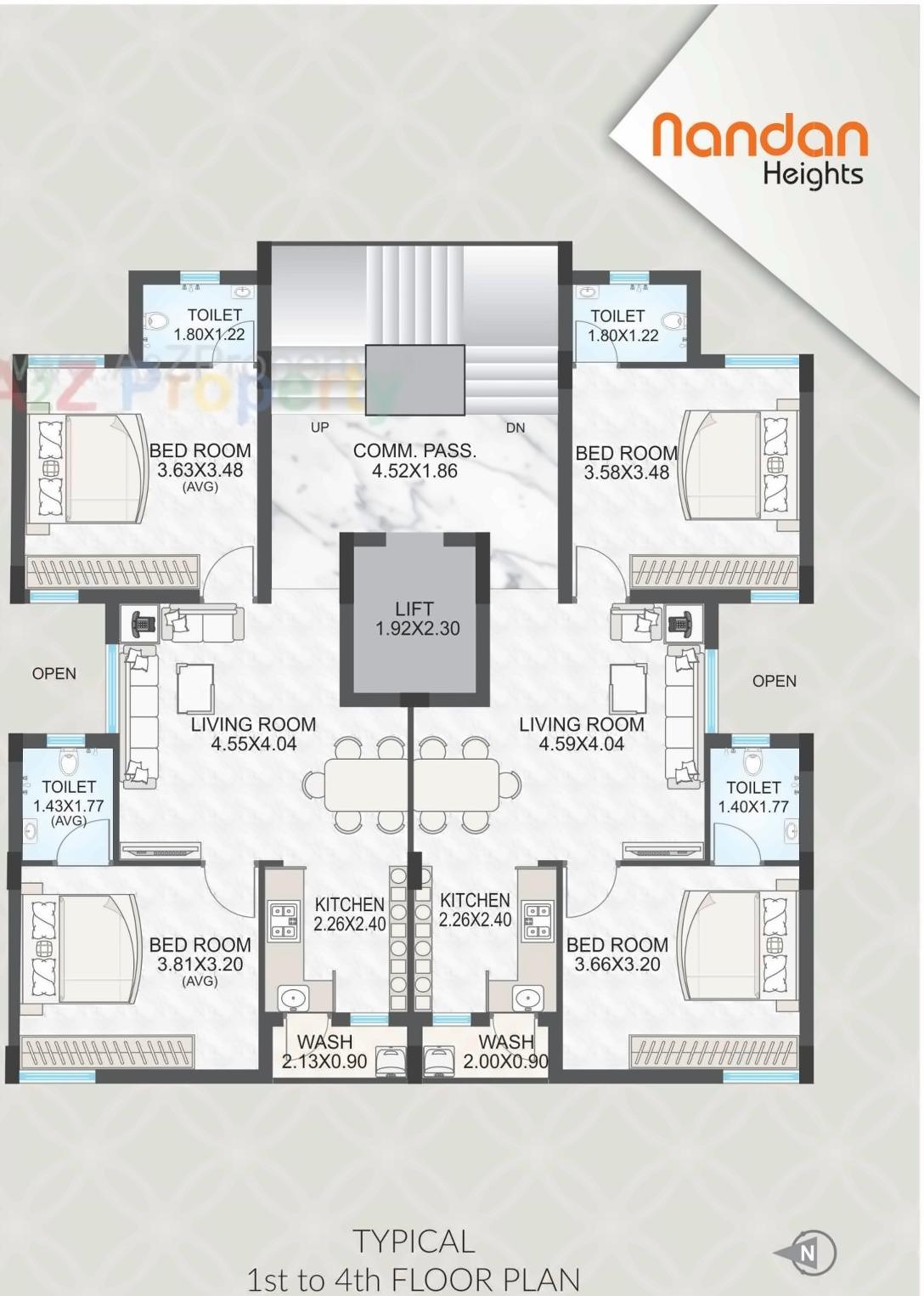 Layout of real estate project Nandan Heights located at Mavdi, Rajkot, Gujarat