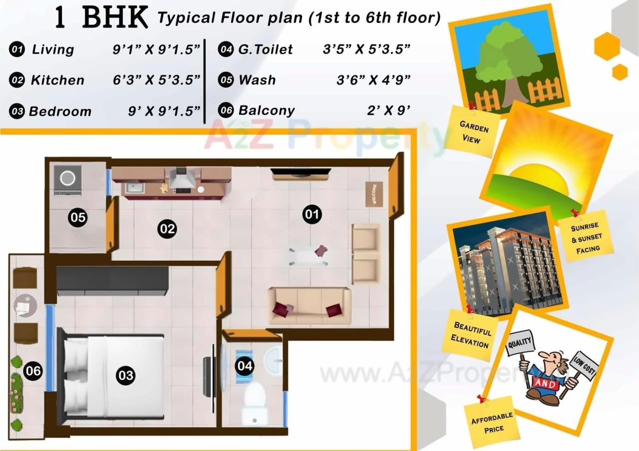 Layout of real estate project Navin Towers located at Rajkot, Rajkot, Gujarat