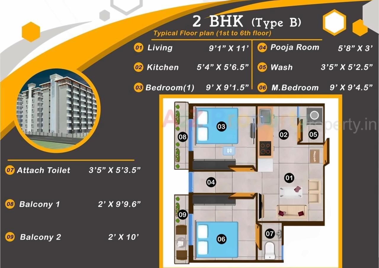 Layout of real estate project Navin Towers located at Rajkot, Rajkot, Gujarat