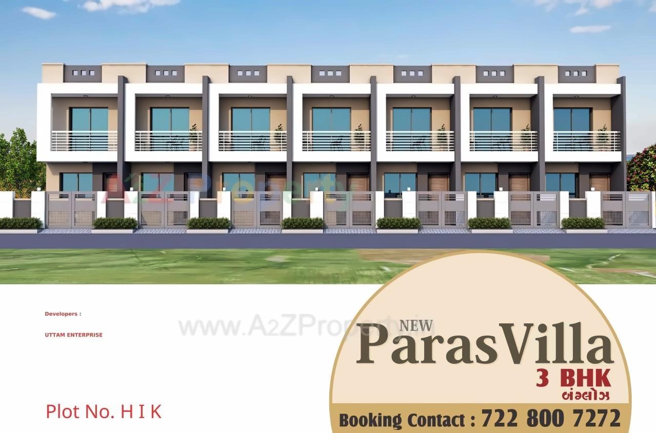 3D Elevation of real estate project New Paras Villa located at Ghanteshwar, Rajkot, Gujarat