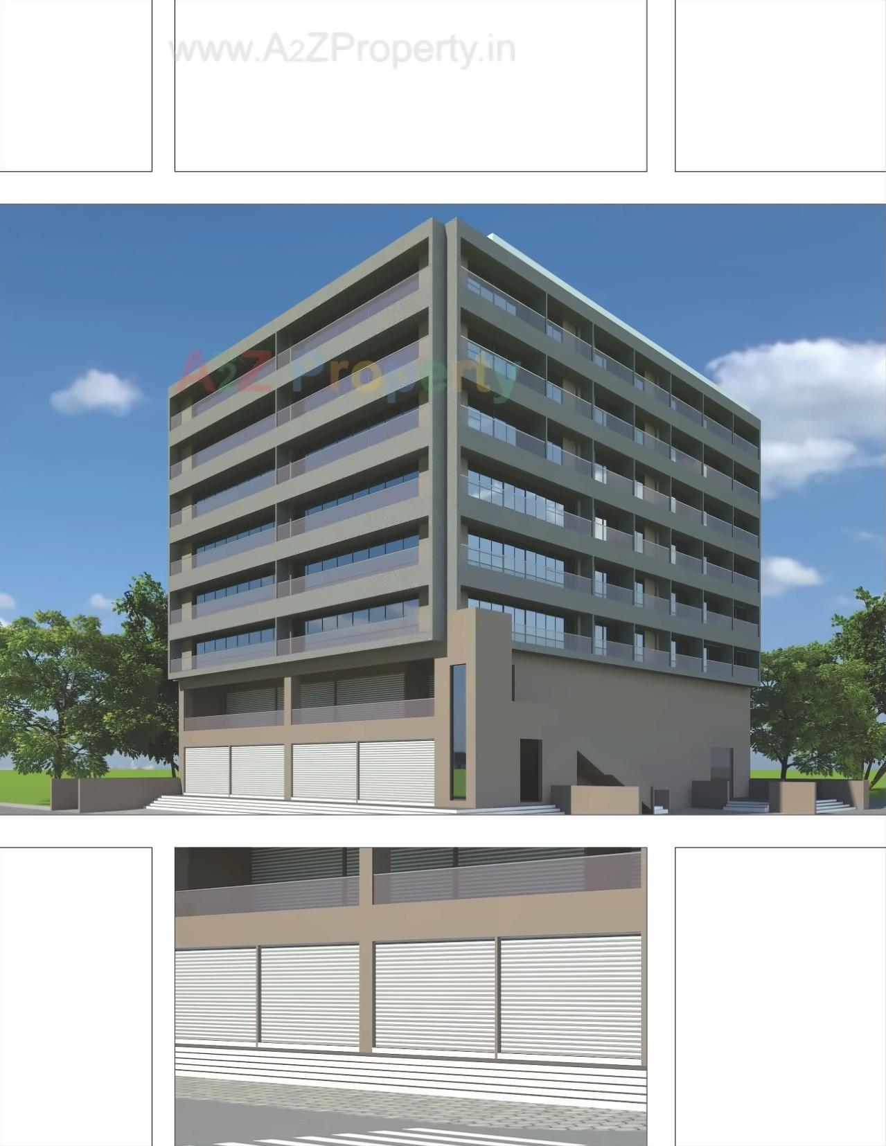 3D Elevation of real estate project Novem Square located at Nanamava, Rajkot, Gujarat