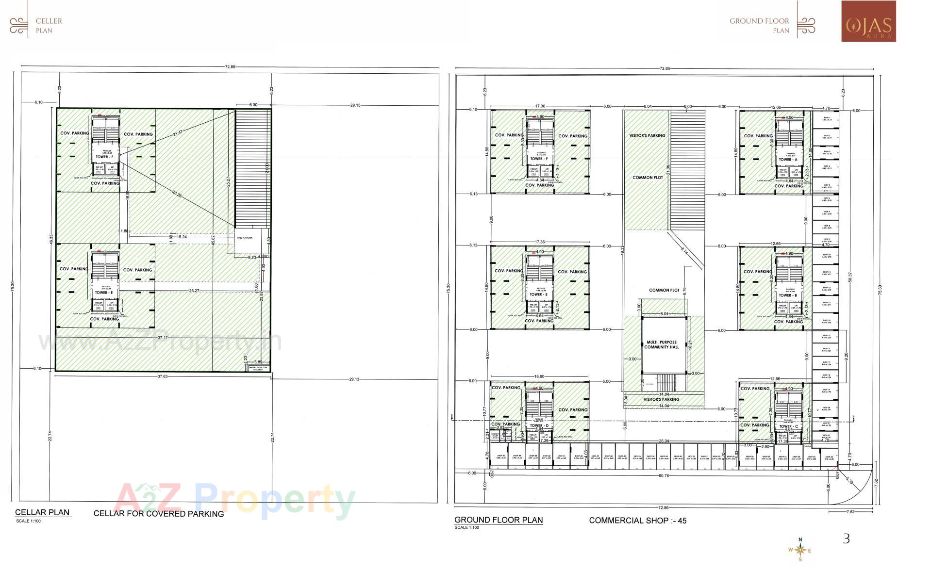 Layout of real estate project Ojas Aura located at Vavdi, Rajkot, Gujarat