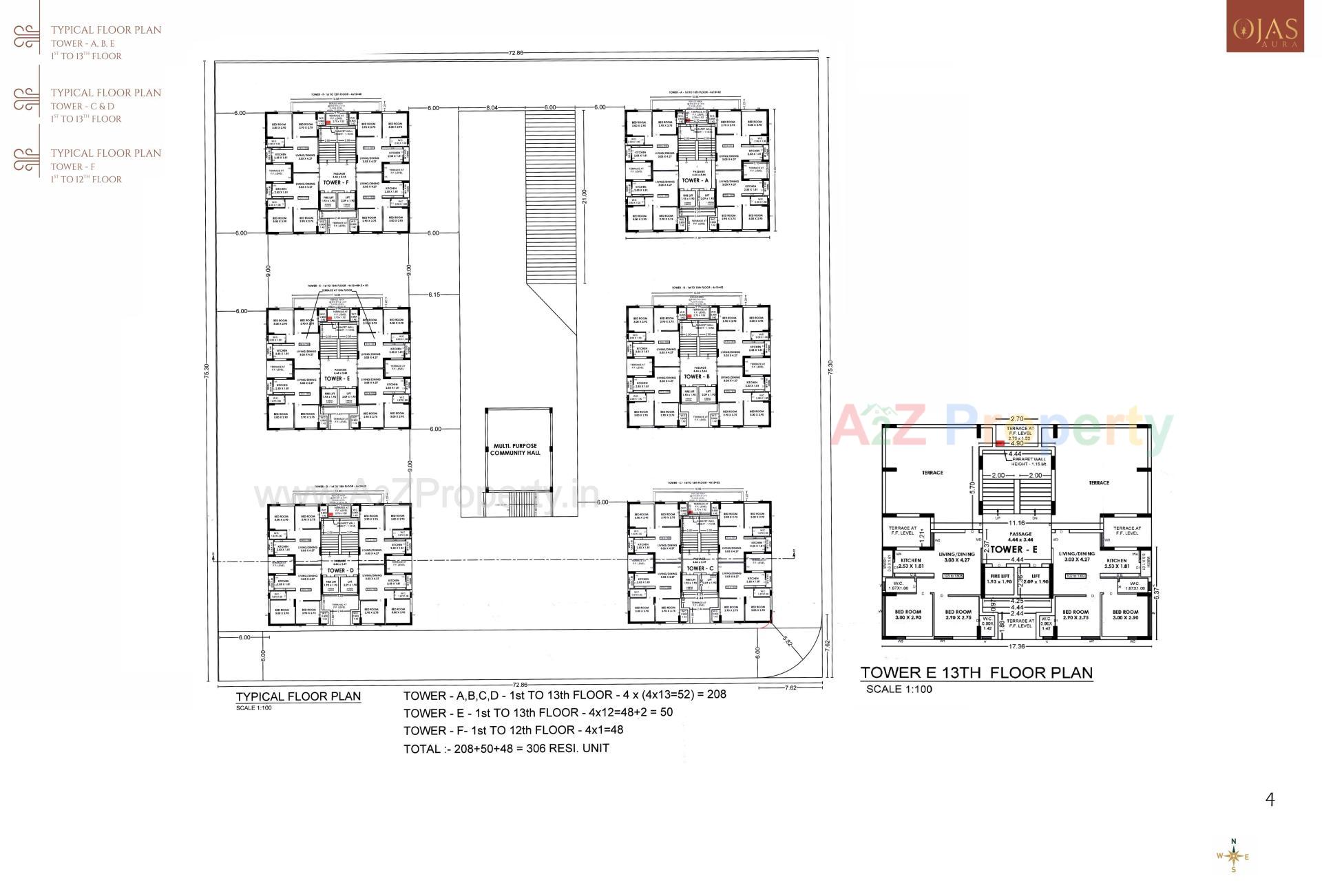 Layout of real estate project Ojas Aura located at Vavdi, Rajkot, Gujarat