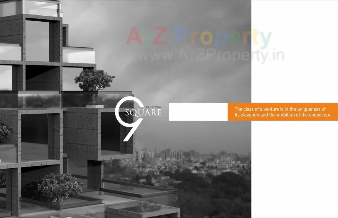 3D Elevation of real estate project Om Decora 9 Square located at Nana-mava, Rajkot, Gujarat