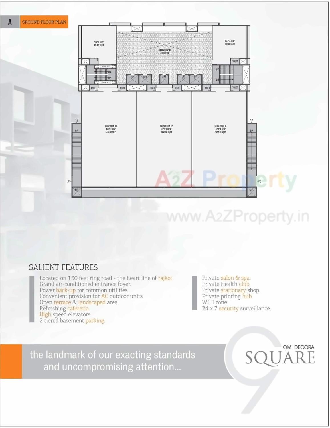 Layout of real estate project Om Decora 9 Square located at Nana-mava, Rajkot, Gujarat