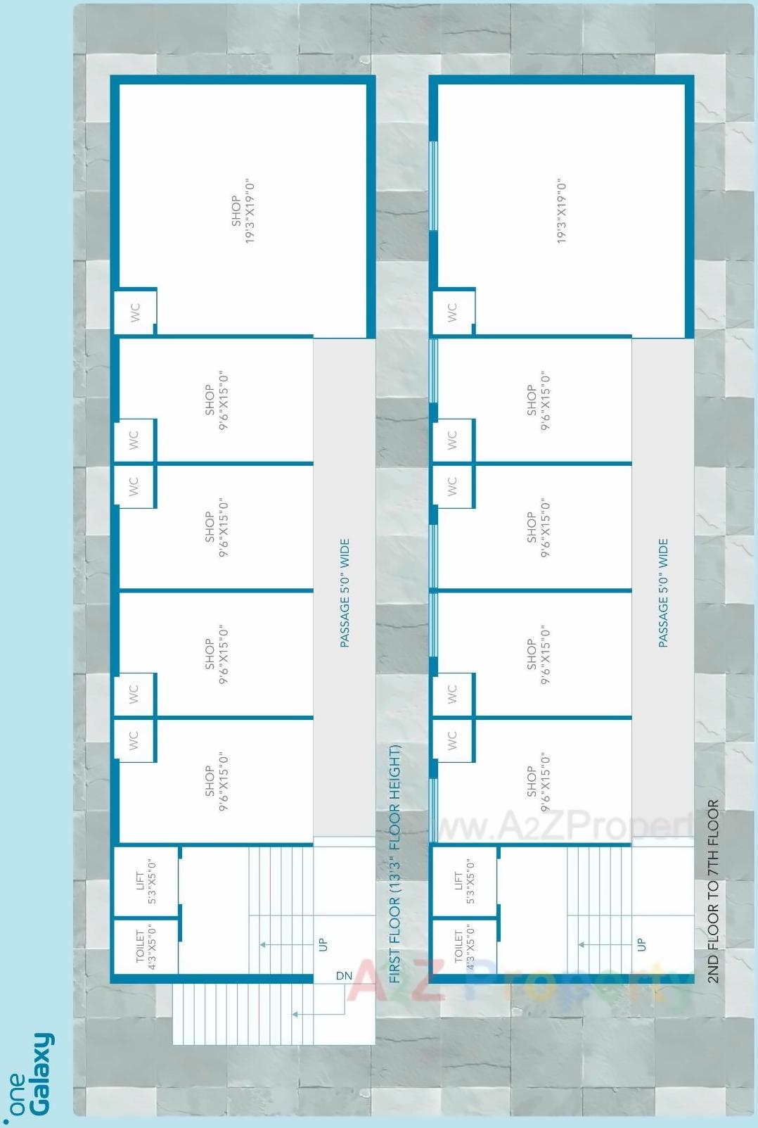 Layout of real estate project One Galaxy located at Rajkot, Rajkot, Gujarat