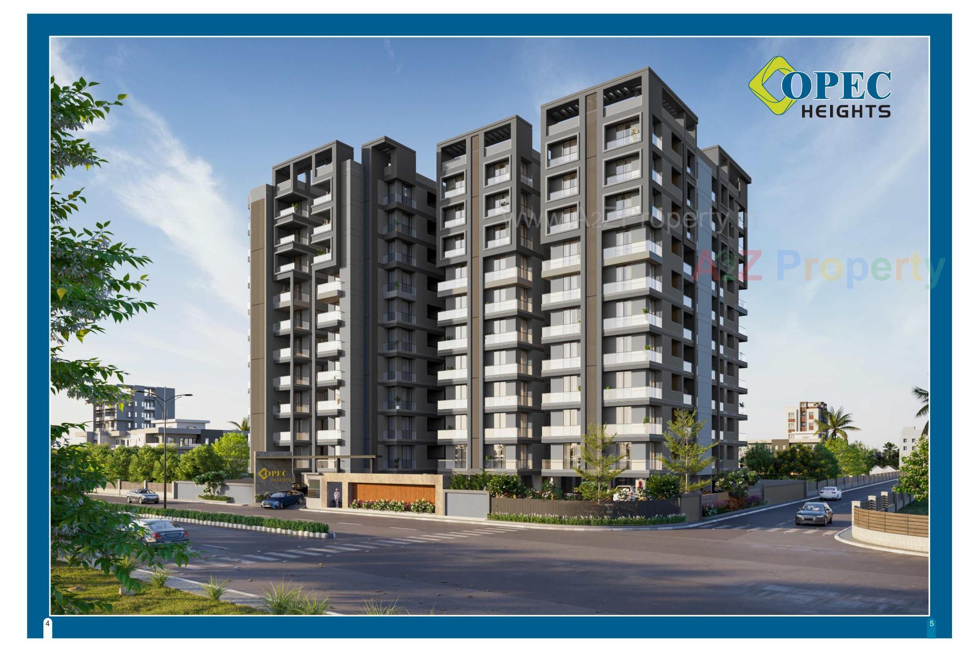 3D Elevation of real estate project Opec Heights located at Raiya, Rajkot, Gujarat