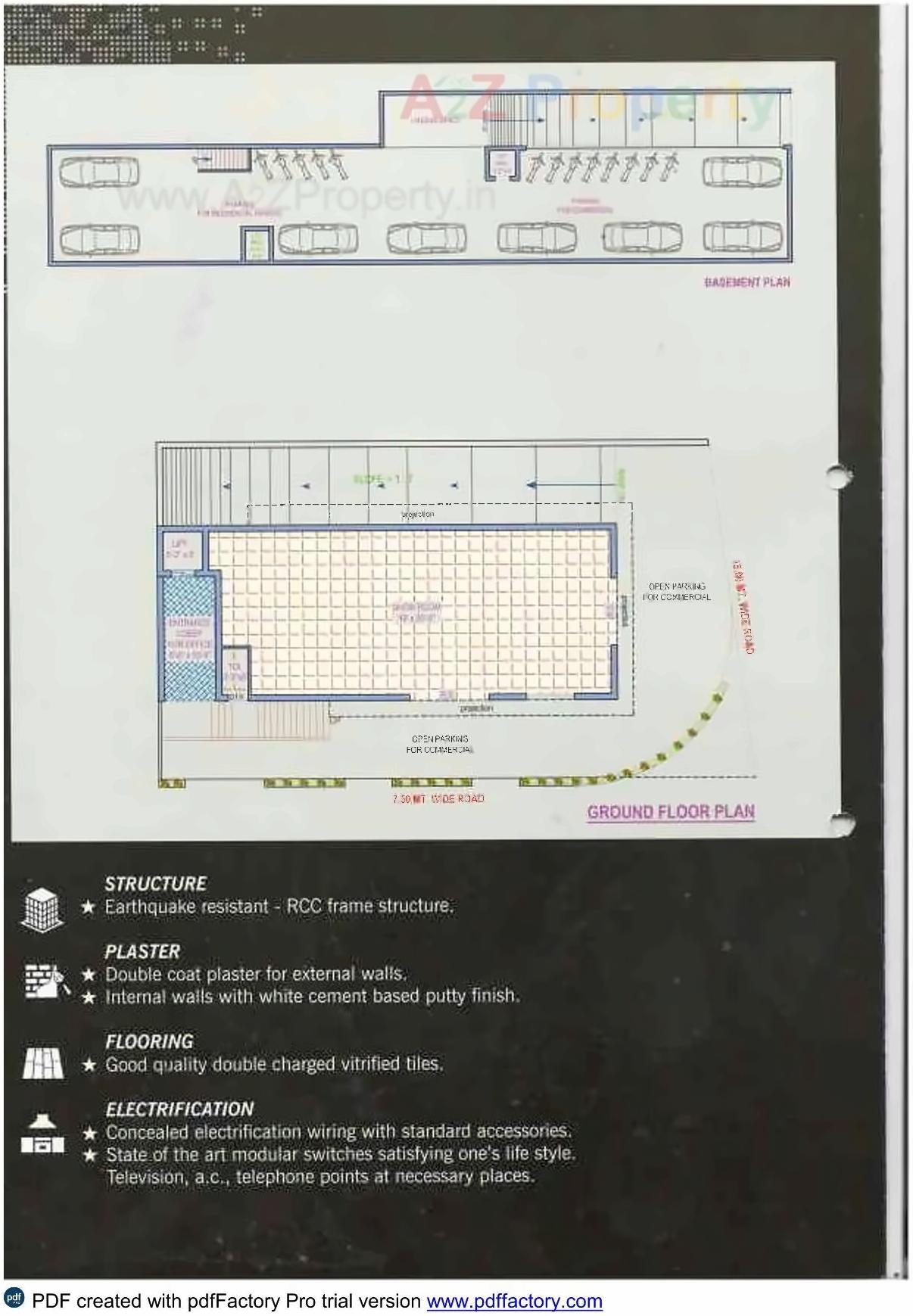 Layout of real estate project Opera Square located at Raiya, Rajkot, Gujarat