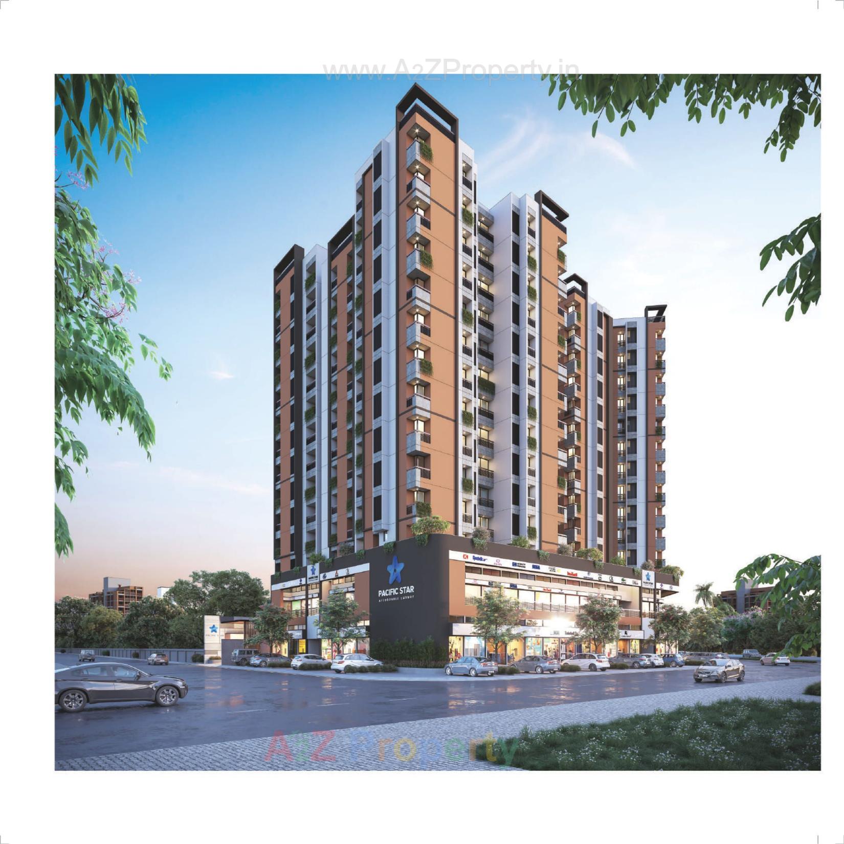 3D Elevation of real estate project Pacific Star located at Rajkot, Rajkot, Gujarat