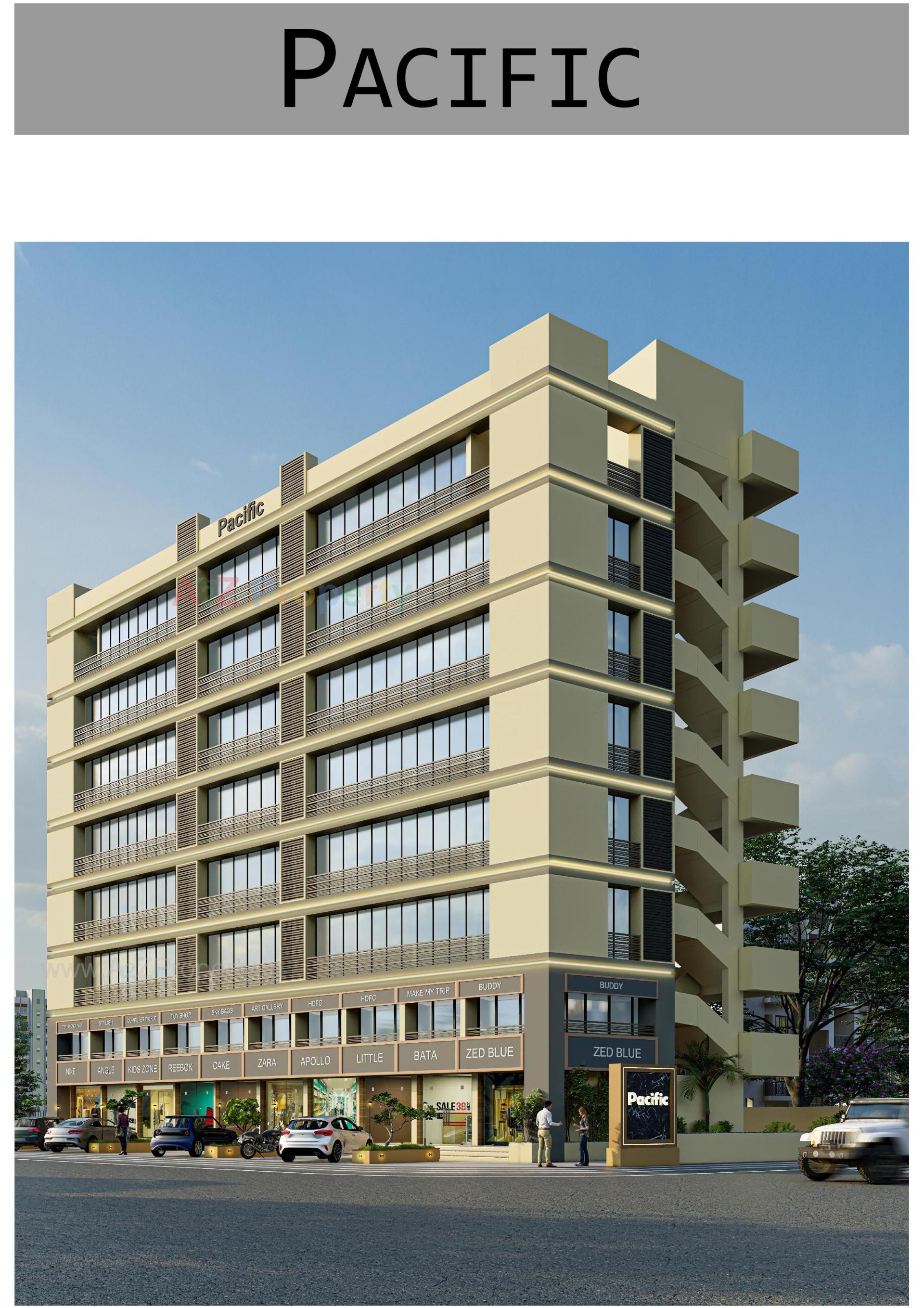 3D Elevation of real estate project Pacific located at Mavdi, Rajkot, Gujarat