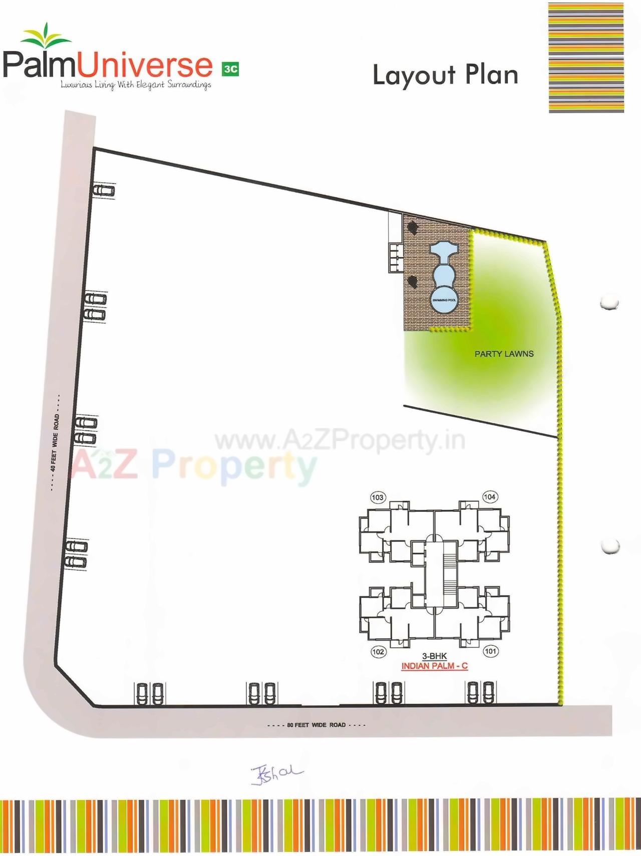 Layout of real estate project Palm Universe located at Raiya, Rajkot, Gujarat