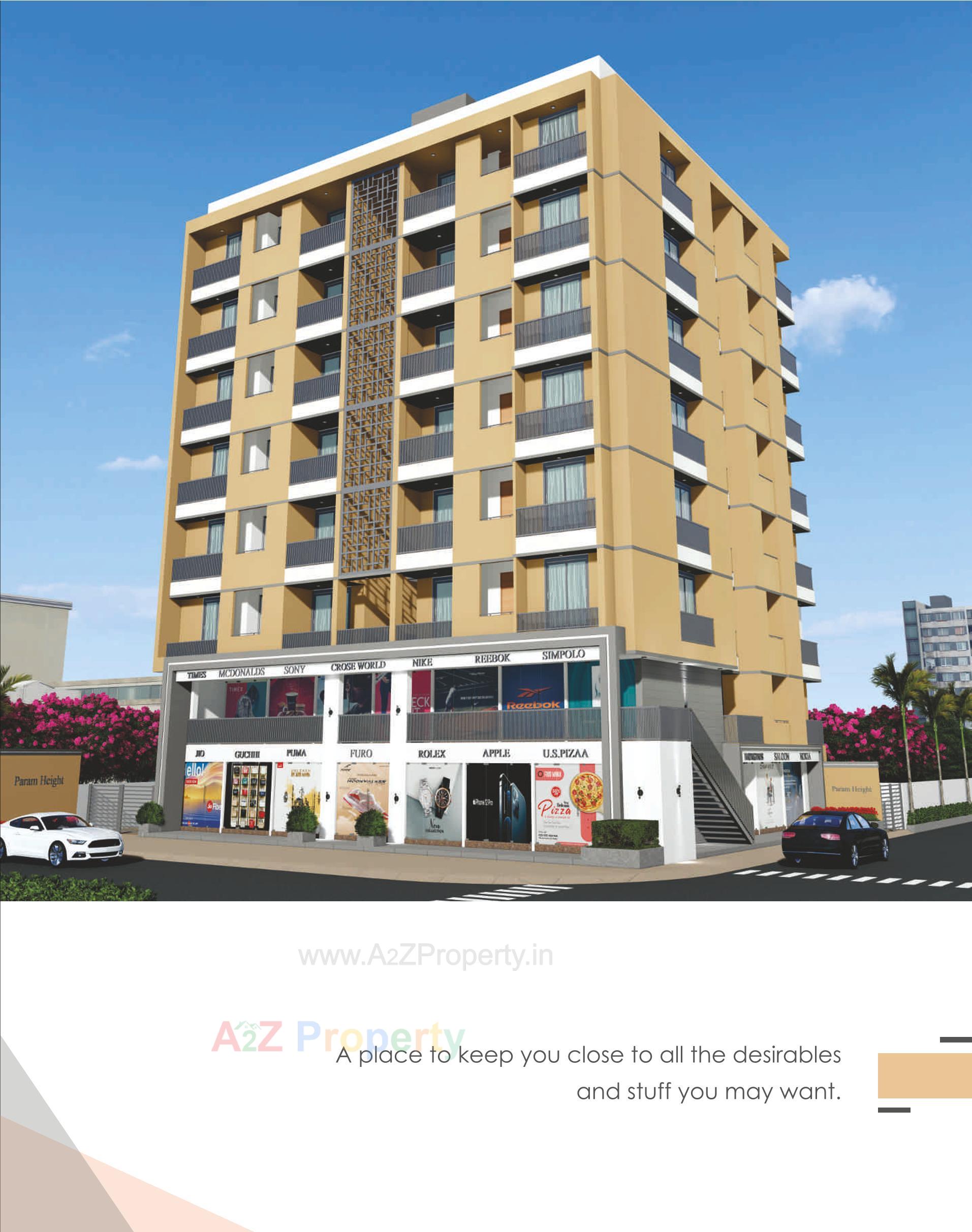 3D Elevation of real estate project Param Height located at Raiya, Rajkot, Gujarat