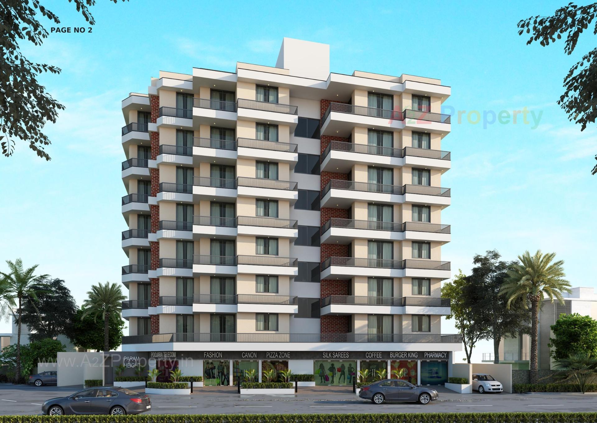 3D Elevation of real estate project Param Height located at Rajkot, Rajkot, Gujarat