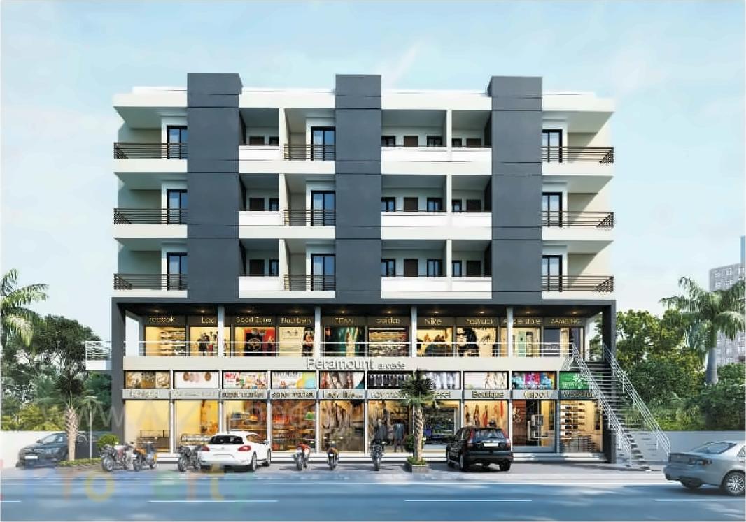 3D Elevation of real estate project Paramount Arcad located at Rajkot, Rajkot, Gujarat
