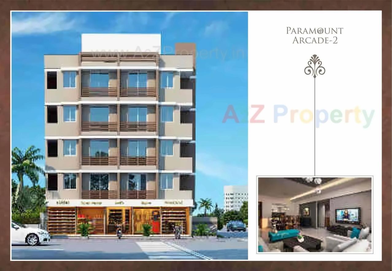 3D Elevation of real estate project Paramount Arcade located at Madhapar, Rajkot, Gujarat