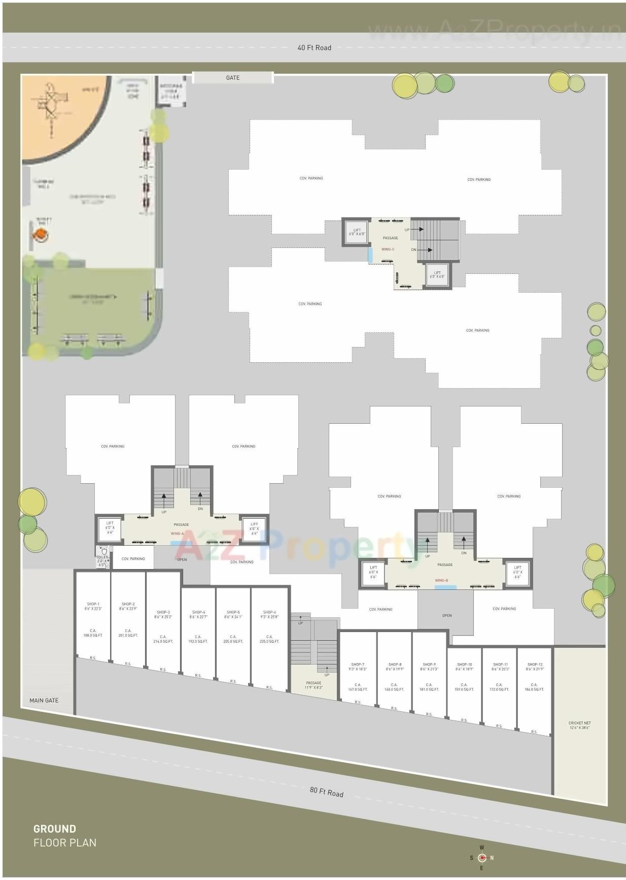 Layout of real estate project Parshwanath Heights located at Ghanteshwar, Rajkot, Gujarat