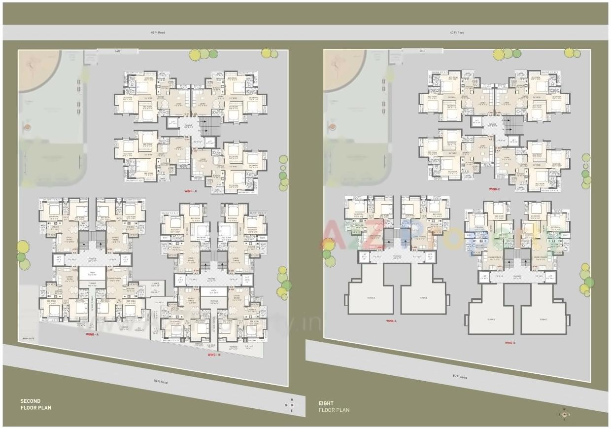 Layout of real estate project Parshwanath Heights located at Ghanteshwar, Rajkot, Gujarat
