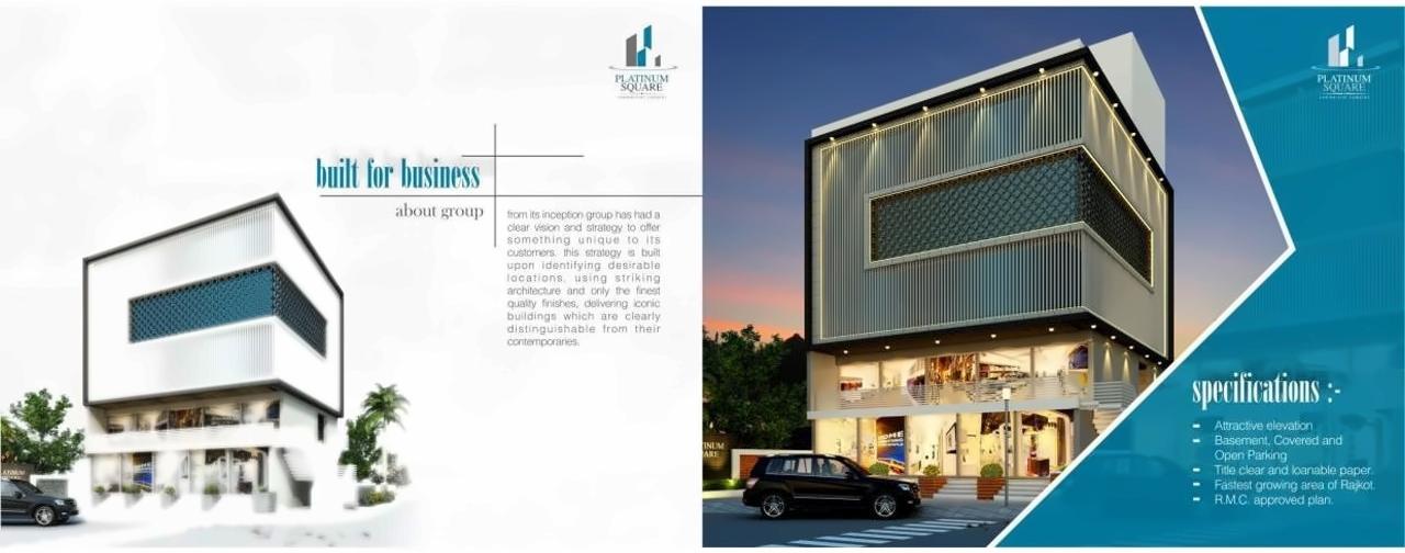 3D Elevation of real estate project Platinum Square located at Rajkot, Rajkot, Gujarat