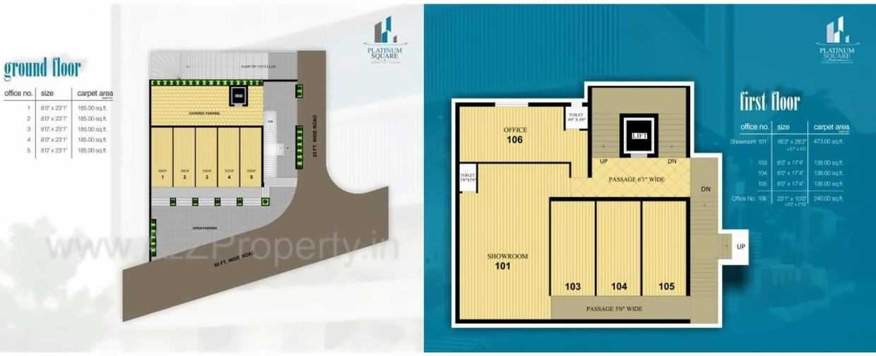 Layout of real estate project Platinum Square located at Rajkot, Rajkot, Gujarat