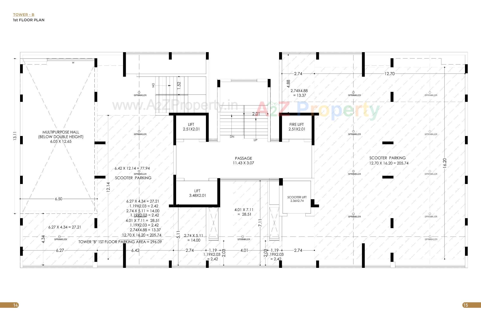 Layout of real estate project Pradhyuman Platina located at Mavdi, Rajkot, Gujarat
