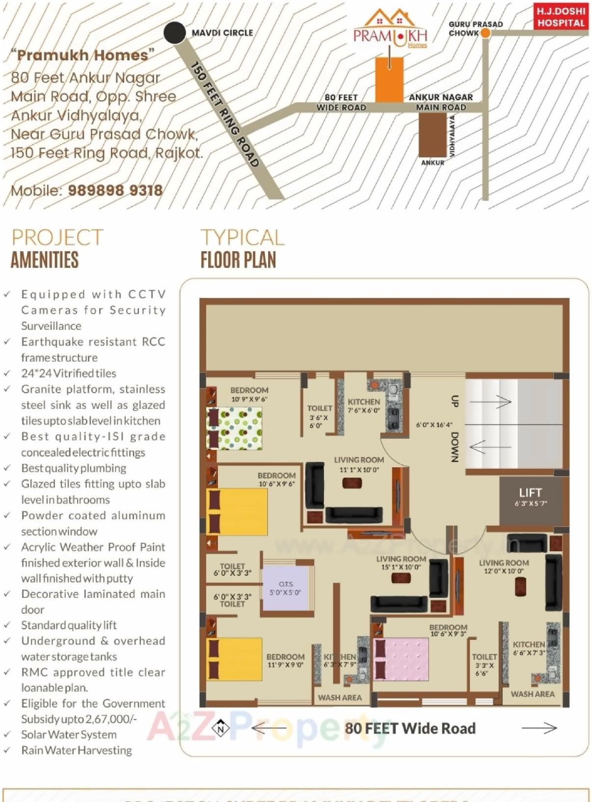 Layout of real estate project Pramukh Homes located at Mavdi, Rajkot, Gujarat
