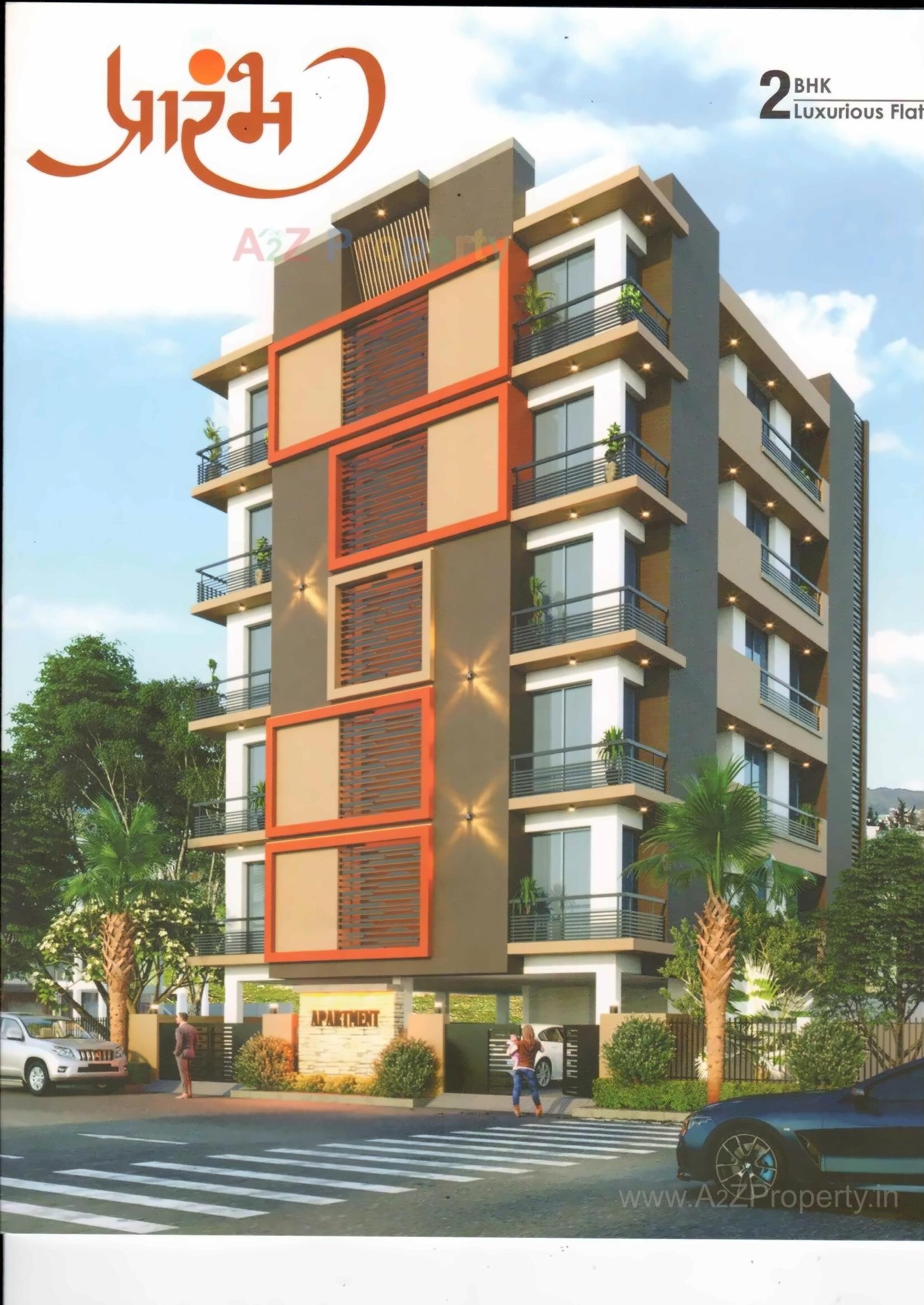 3D Elevation of real estate project Prarambh located at Motamava, Rajkot, Gujarat