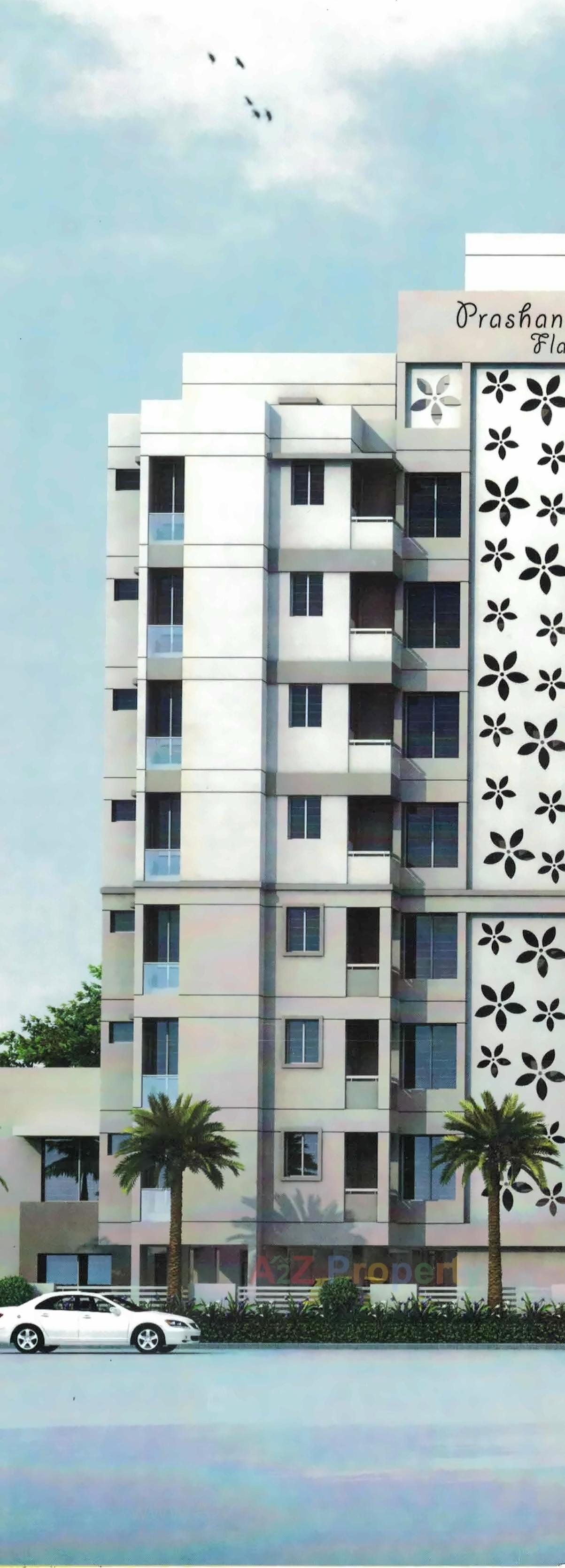 3D Elevation of real estate project Prashanti Flats located at Munjka, Rajkot, Gujarat