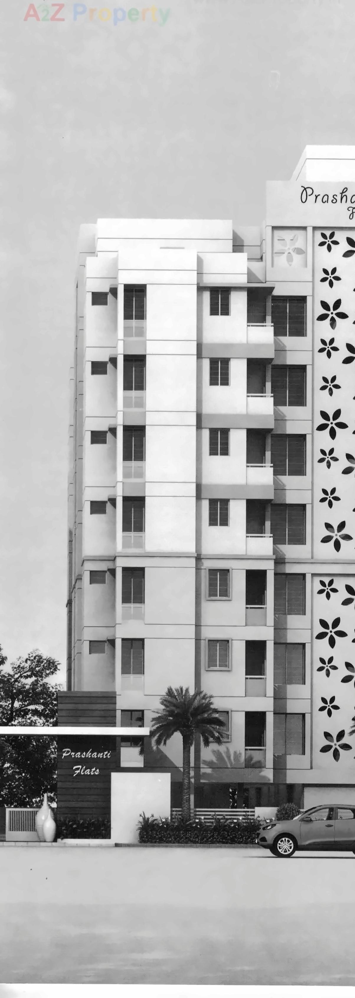 3D Elevation of real estate project Prashanti Flats located at Munjka, Rajkot, Gujarat