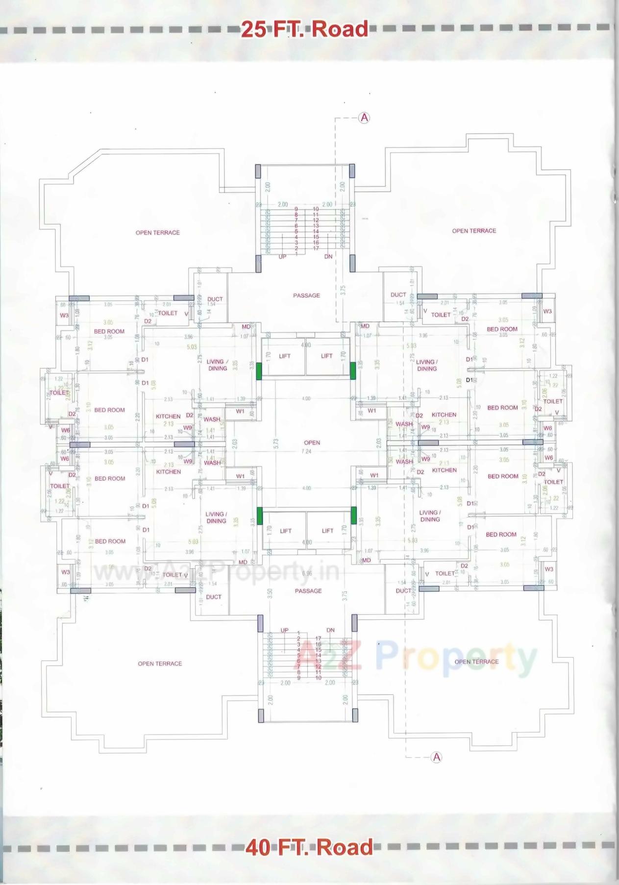 Layout of real estate project Prashanti Flats located at Munjka, Rajkot, Gujarat