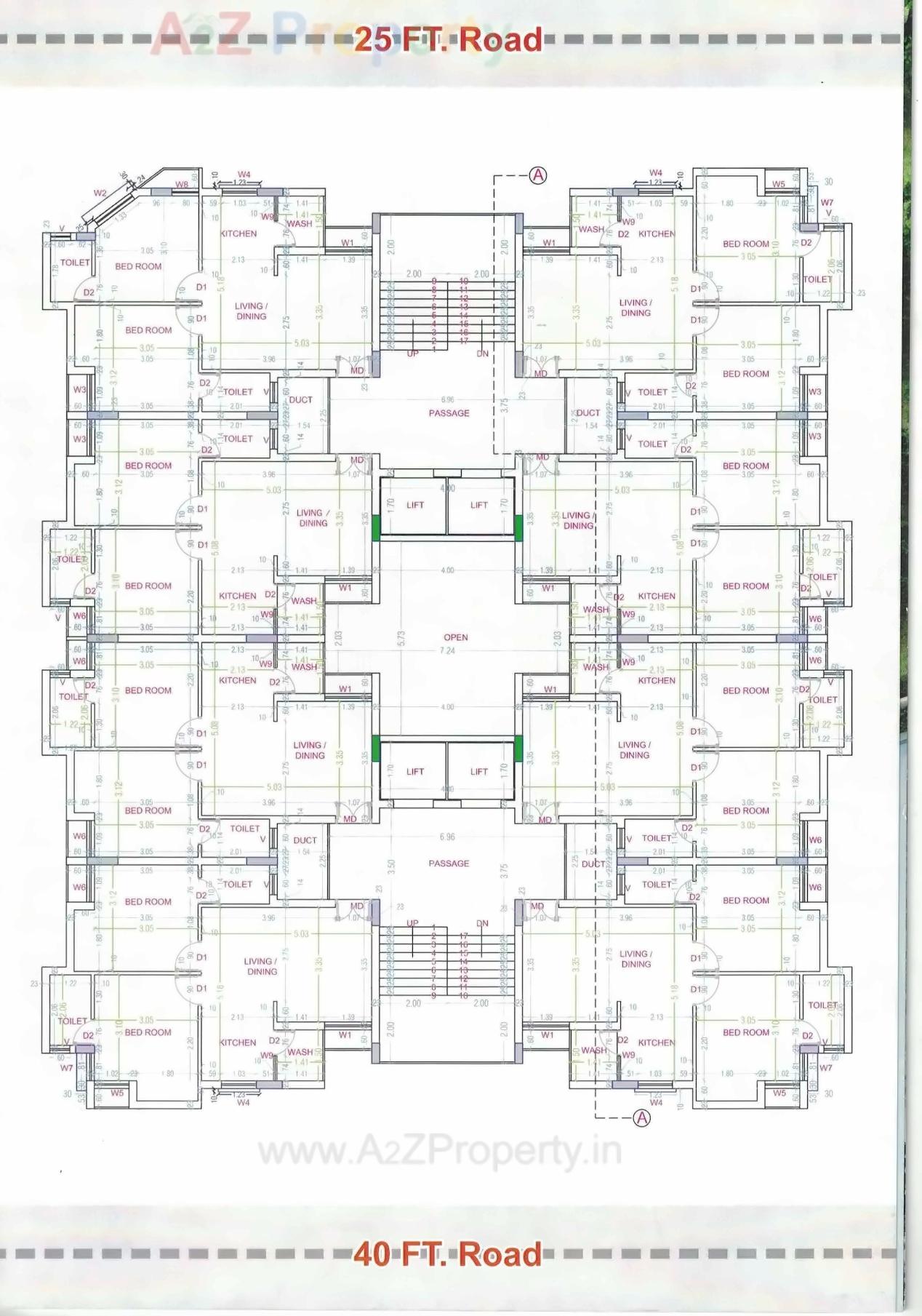 Layout of real estate project Prashanti Flats located at Munjka, Rajkot, Gujarat